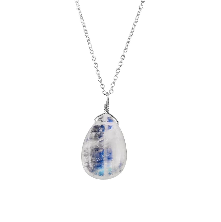 Luxurious Natural Blue Sapphire Gemstone Necklace - Chakra Healing Crystals, 925 Sterling Silver Handmade Statement Jewelry, Valentine Gift for Women, 18 inch by Odrillion Gems