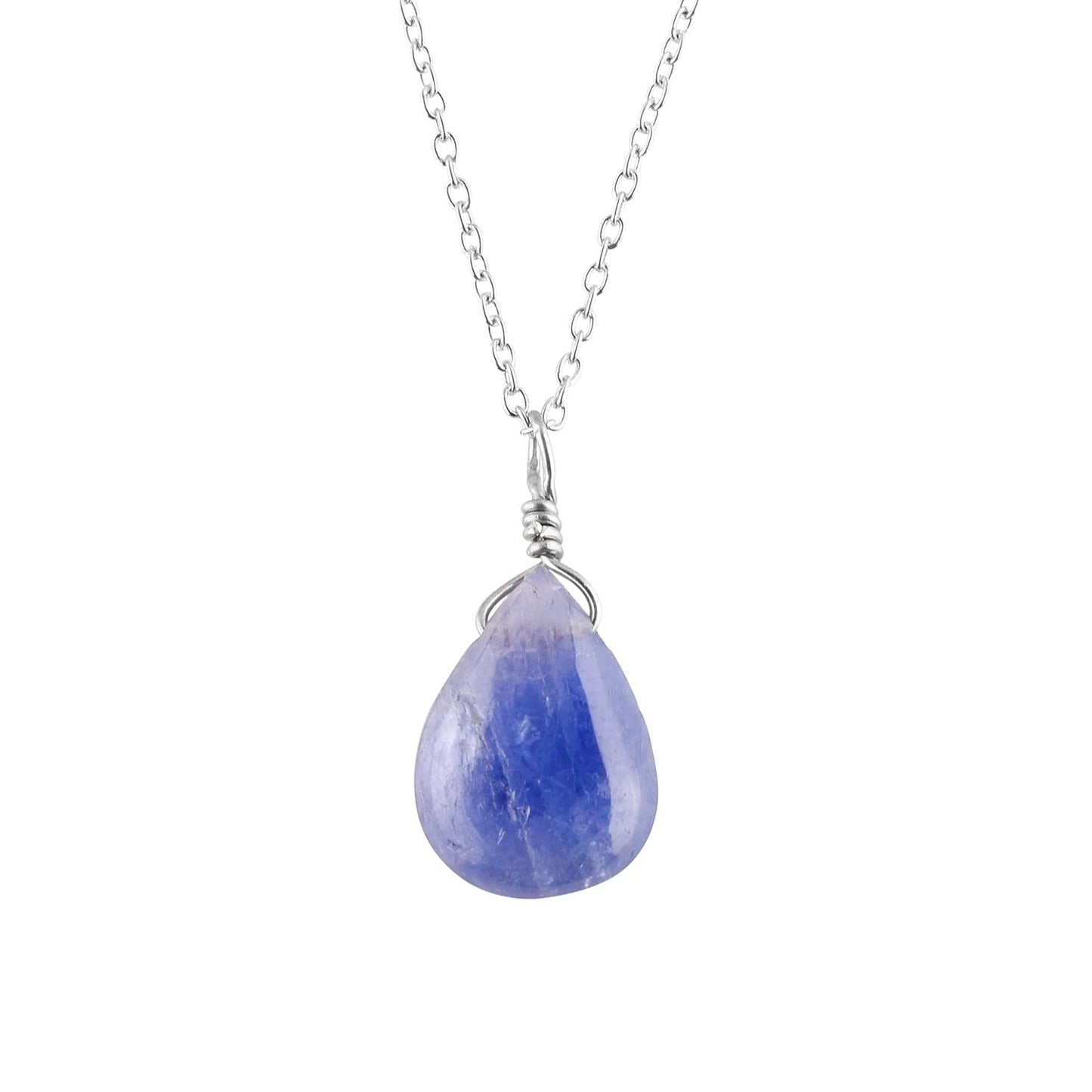 Luxurious Natural Blue Sapphire Gemstone Necklace - Chakra Healing Crystals, 925 Sterling Silver Handmade Statement Jewelry, Valentine Gift for Women, 18 inch by Odrillion Gems