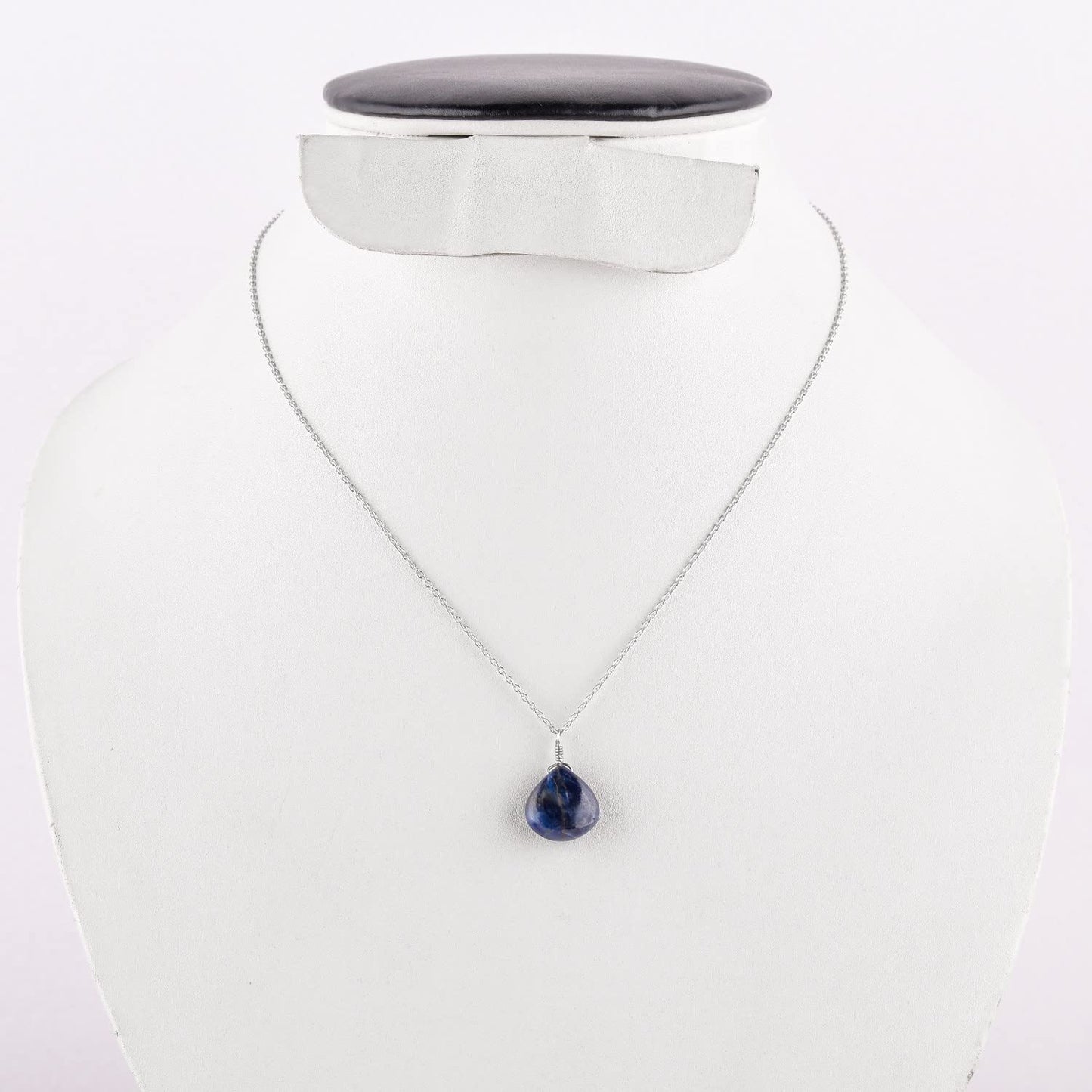 Luxurious Natural Blue Sapphire Gemstone Necklace - Chakra Healing Crystals, 925 Sterling Silver Handmade Statement Jewelry, Valentine Gift for Women, 18 inch by Odrillion Gems