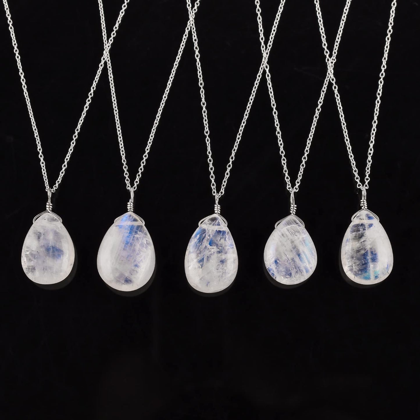 Luxurious Natural Blue Sapphire Gemstone Necklace - Chakra Healing Crystals, 925 Sterling Silver Handmade Statement Jewelry, Valentine Gift for Women, 18 inch by Odrillion Gems