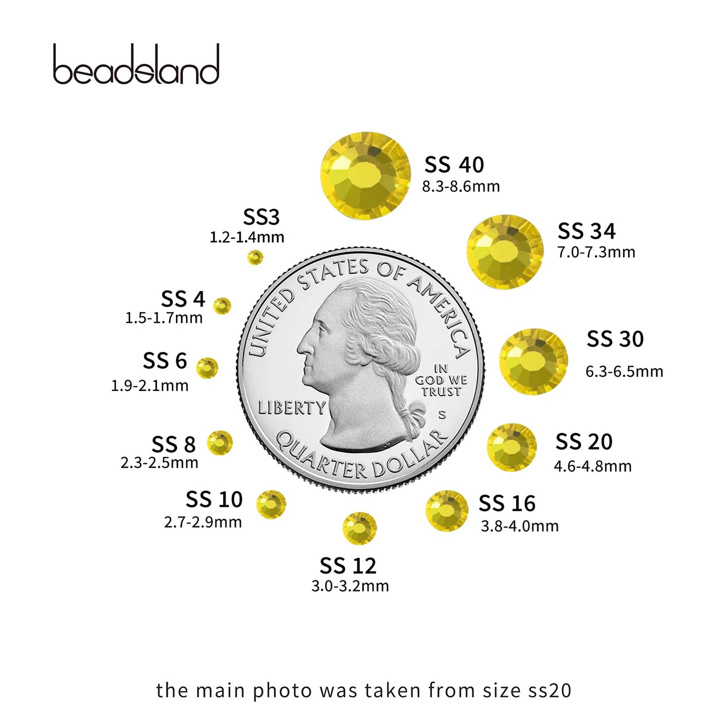 Beadsland 1440 Piece Flat Back Crystal Rhinestones Round Gems, Sapphire(SS10(2.7-2.8mm))
