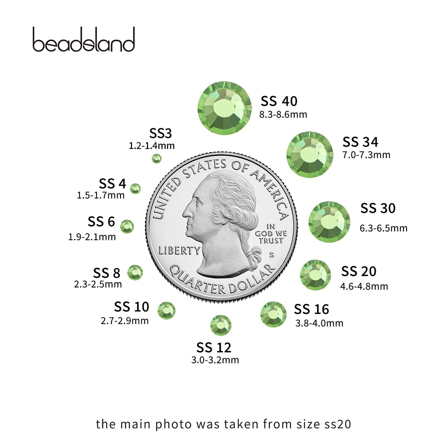 Beadsland 1440 Piece Flat Back Crystal Rhinestones Round Gems, Sapphire(SS10(2.7-2.8mm))