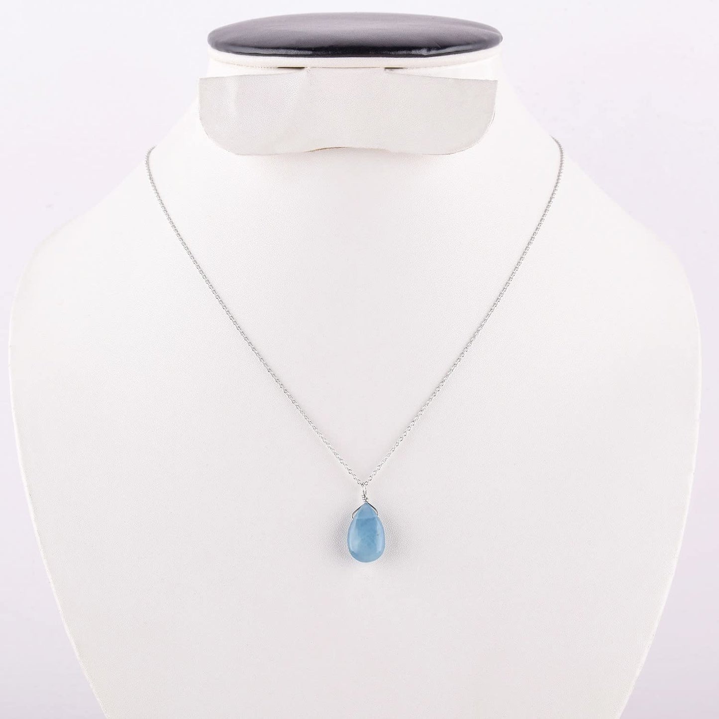 Luxurious Natural Blue Sapphire Gemstone Necklace - Chakra Healing Crystals, 925 Sterling Silver Handmade Statement Jewelry, Valentine Gift for Women, 18 inch by Odrillion Gems