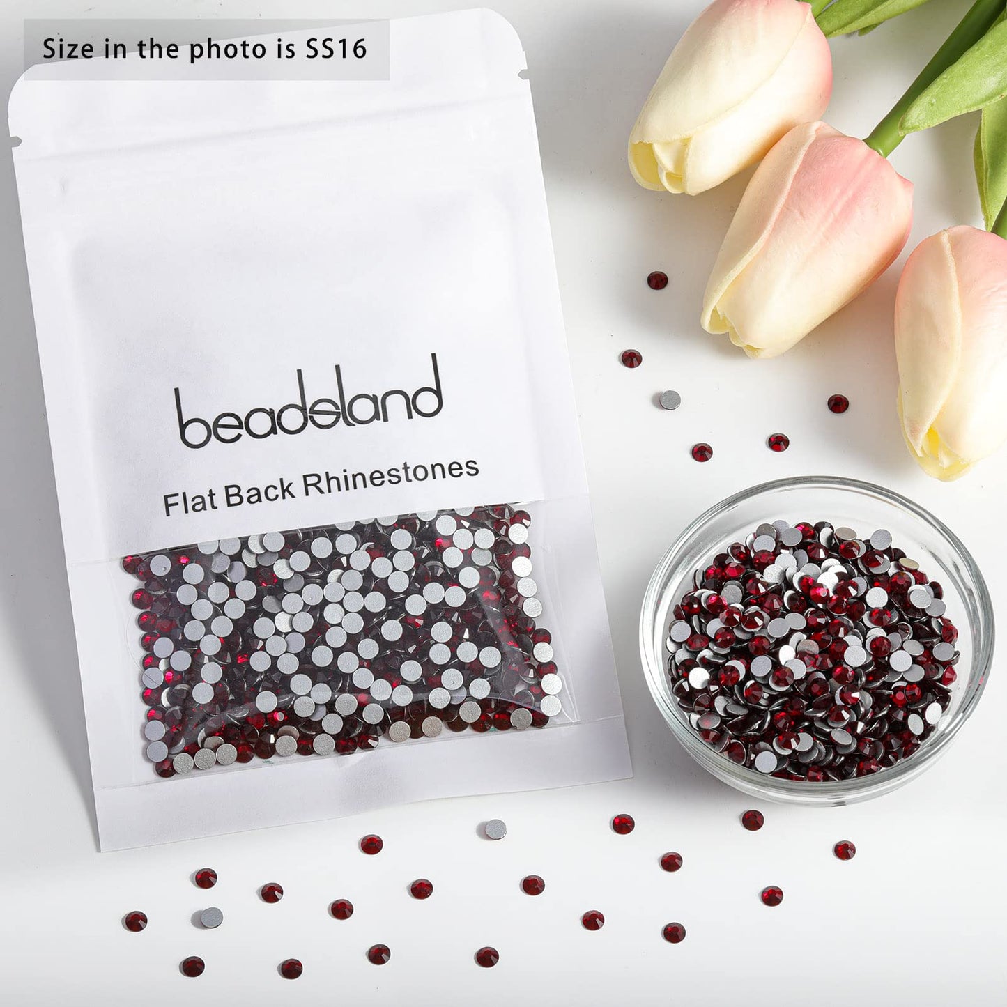 Beadsland 1440 Piece Flat Back Crystal Rhinestones Round Gems, Sapphire(SS10(2.7-2.8mm))