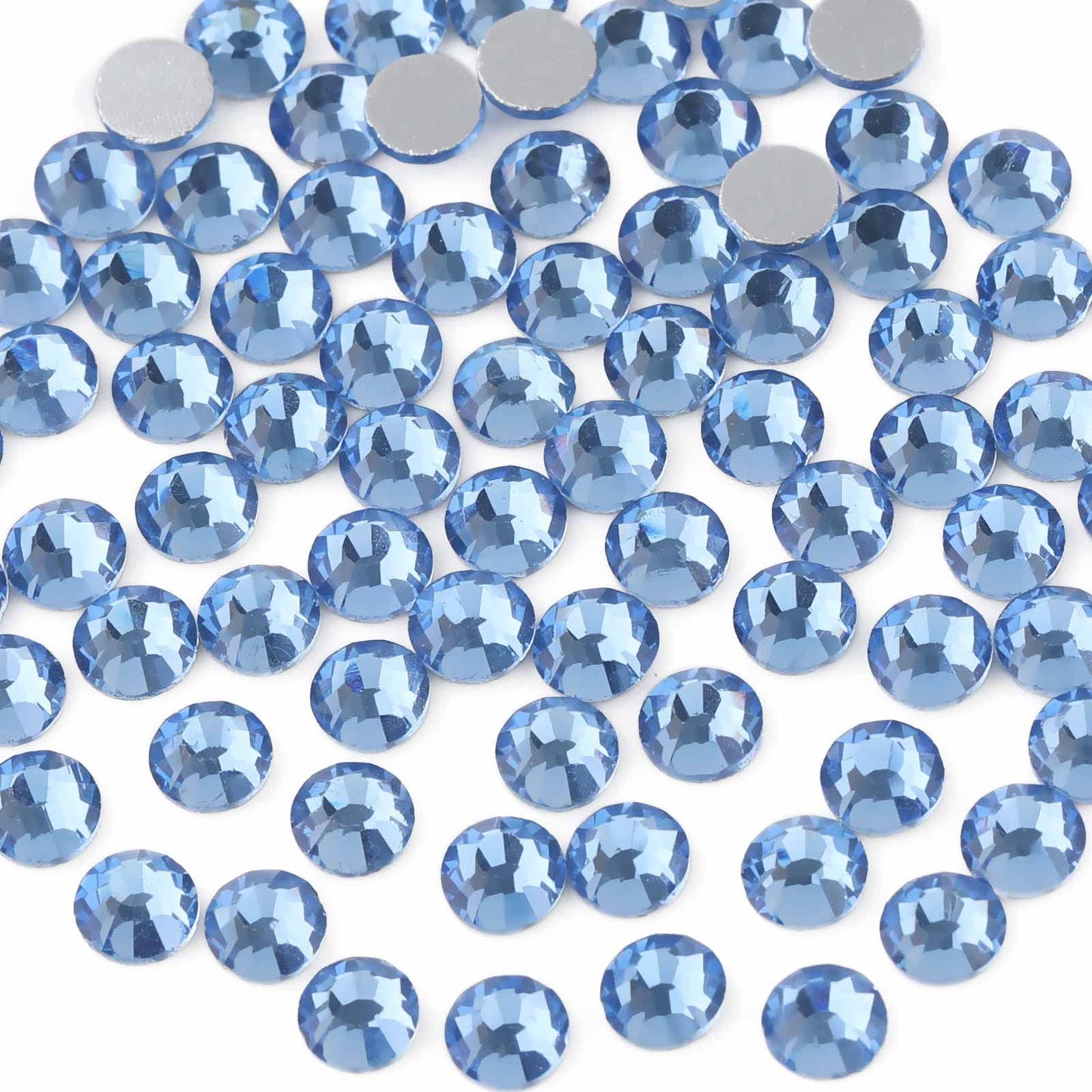 Beadsland 1440 Piece Flat Back Crystal Rhinestones Round Gems, Sapphire(SS10(2.7-2.8mm))
