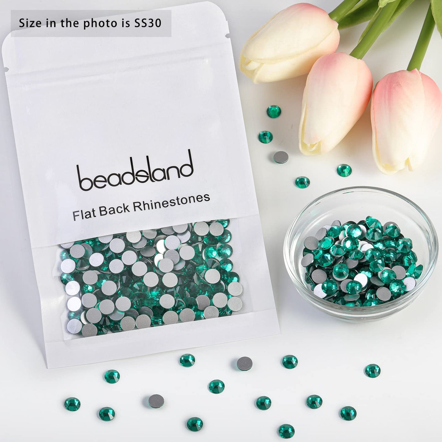 Beadsland 1440 Piece Flat Back Crystal Rhinestones Round Gems, Sapphire(SS10(2.7-2.8mm))