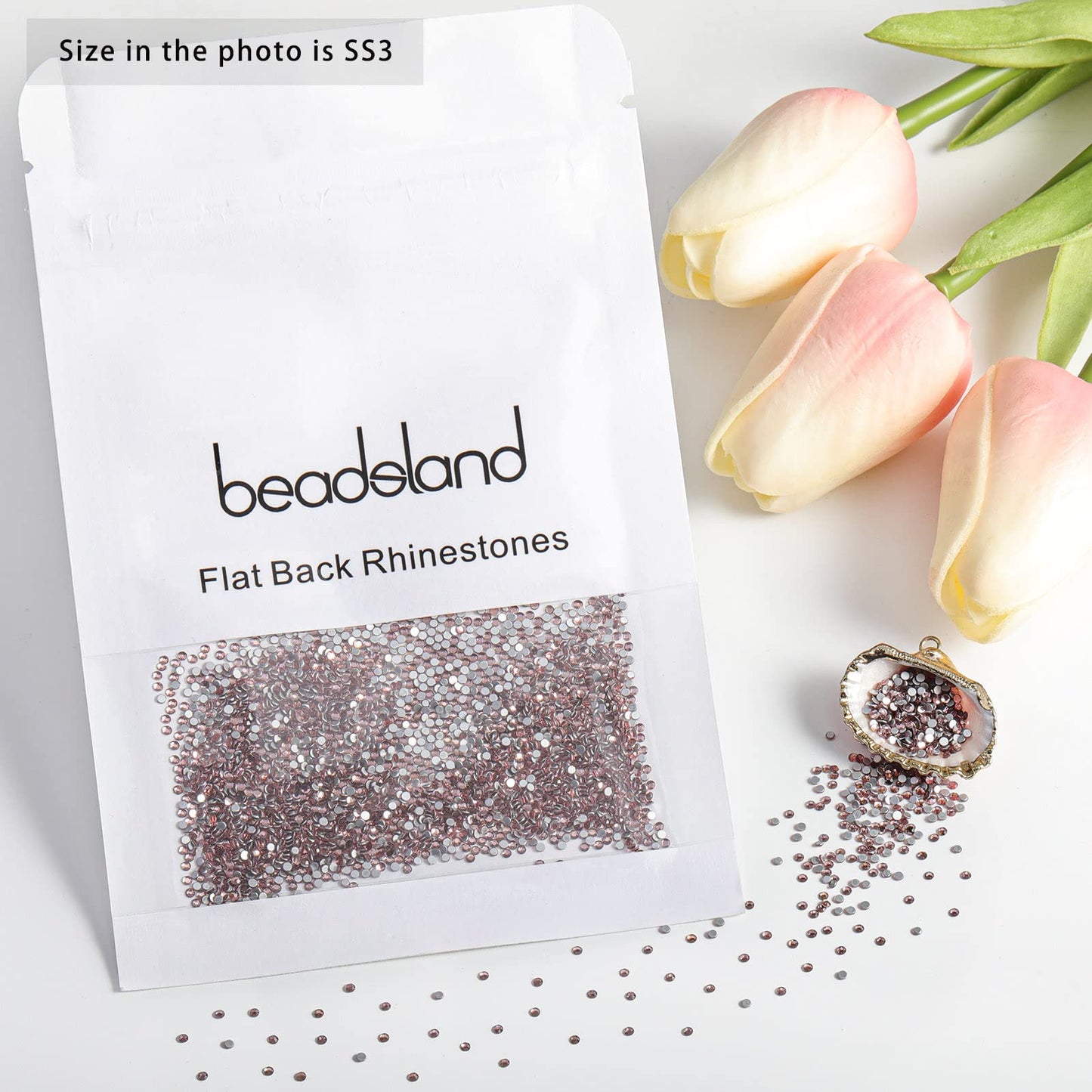 Beadsland 1440 Piece Flat Back Crystal Rhinestones Round Gems, Sapphire(SS10(2.7-2.8mm))