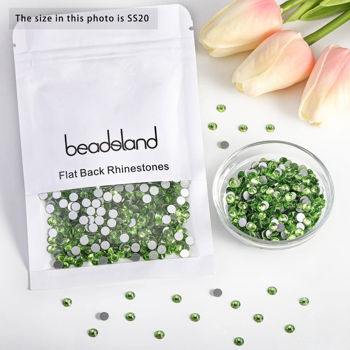 Beadsland 1440 Piece Flat Back Crystal Rhinestones Round Gems, Sapphire(SS10(2.7-2.8mm))