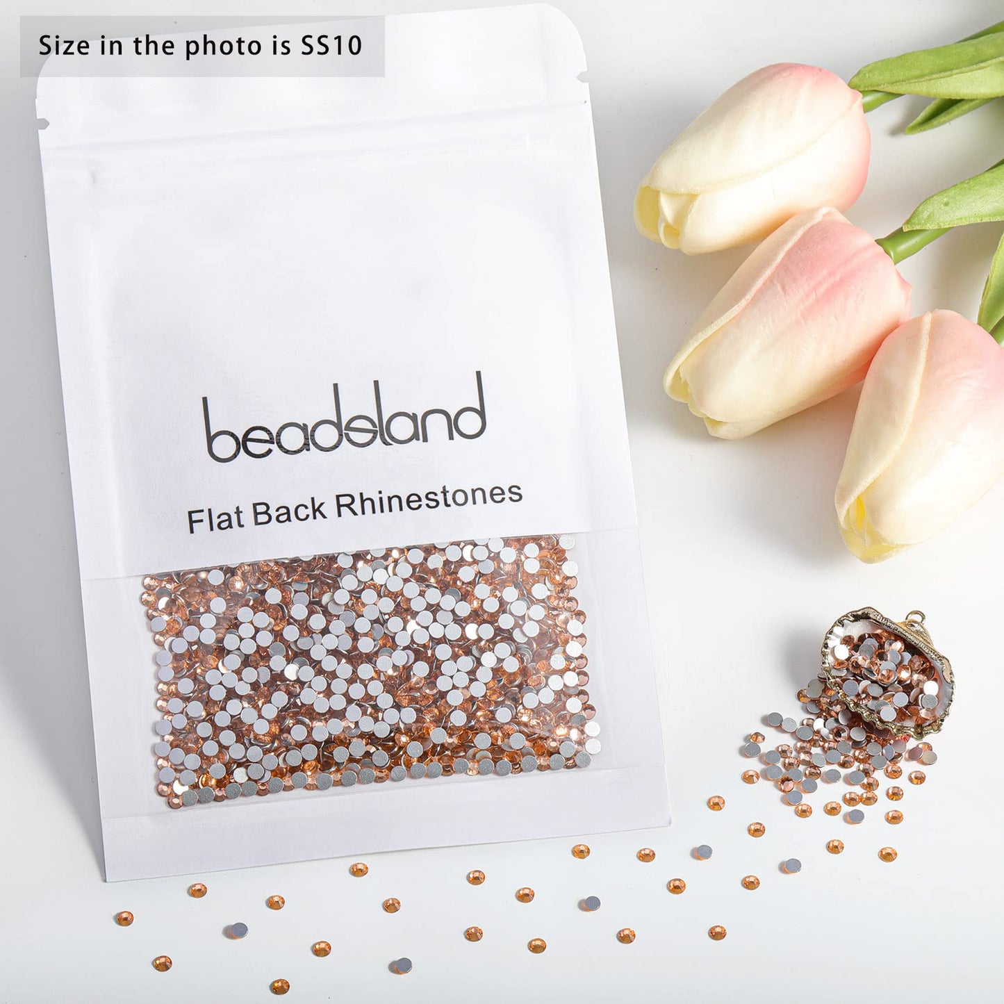 Beadsland 1440 Piece Flat Back Crystal Rhinestones Round Gems, Sapphire(SS10(2.7-2.8mm))