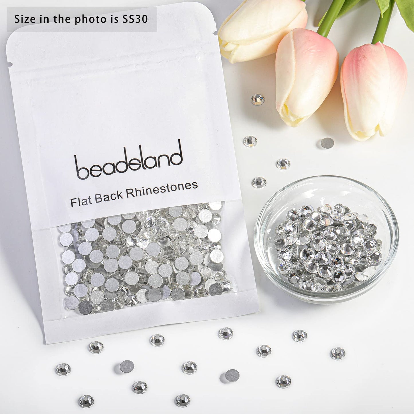Beadsland 1440 Piece Flat Back Crystal Rhinestones Round Gems, Sapphire(SS10(2.7-2.8mm))