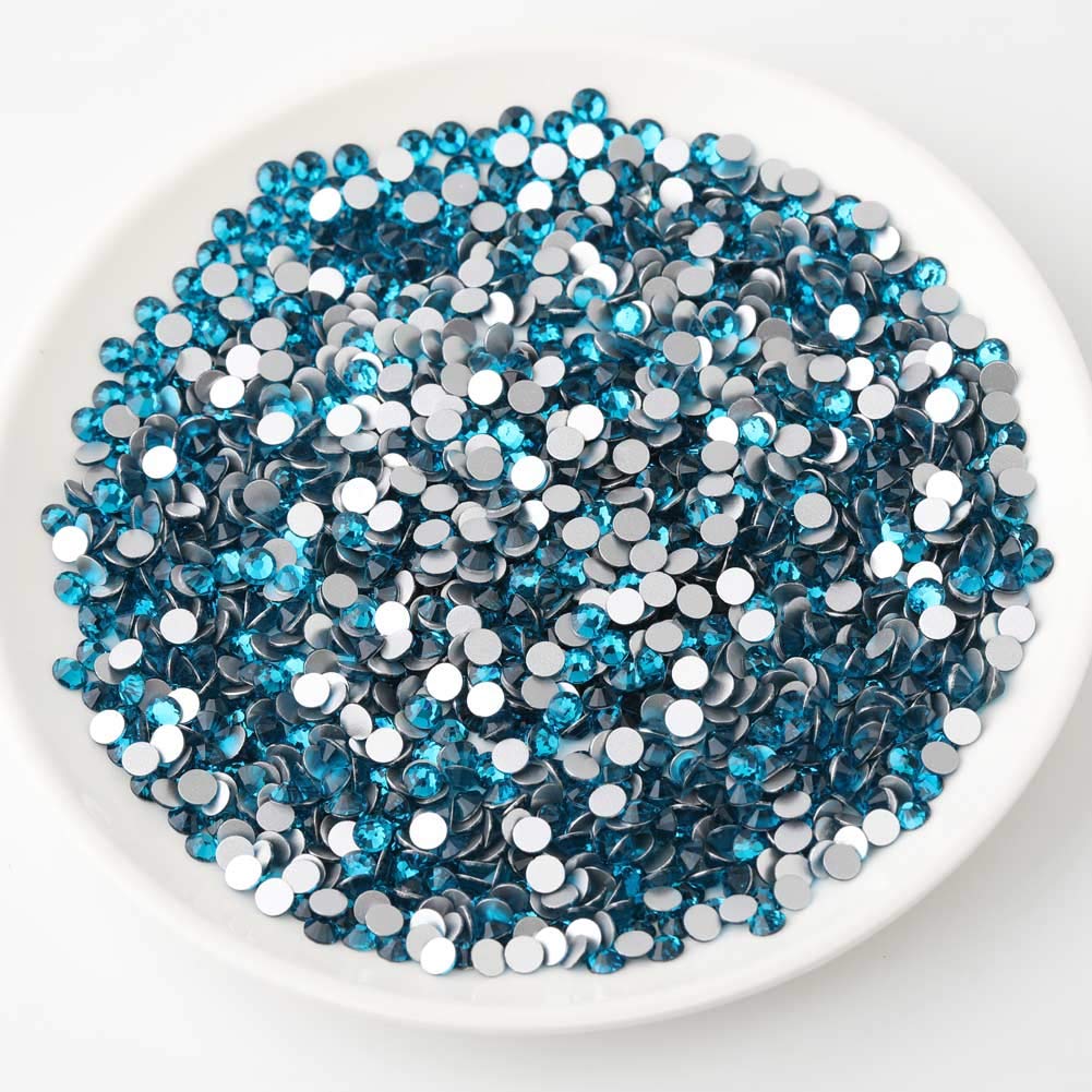 Beadsland 1440 Piece Flat Back Crystal Rhinestones Round Gems, Sapphire(SS10(2.7-2.8mm))