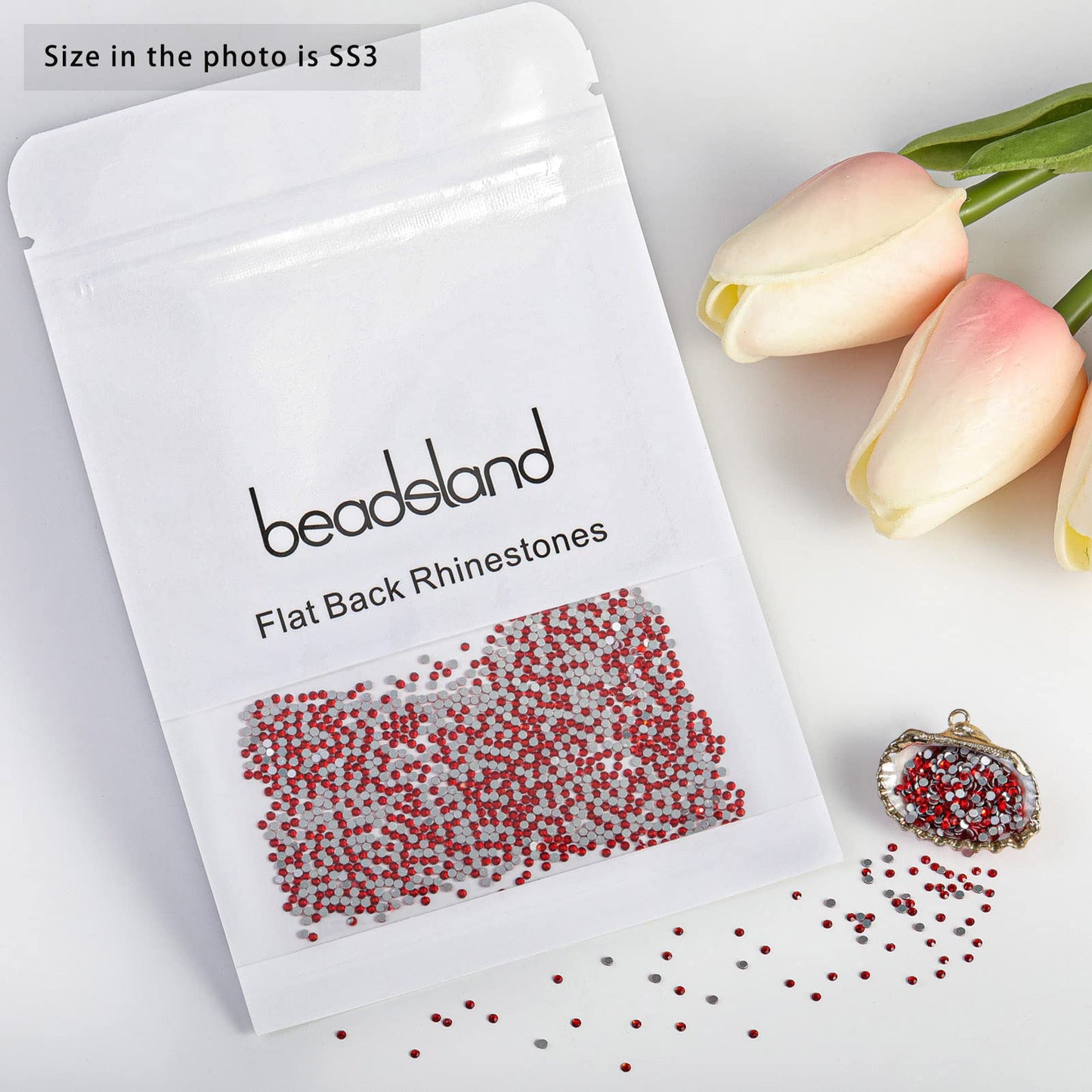 Beadsland 1440 Piece Flat Back Crystal Rhinestones Round Gems, Sapphire(SS10(2.7-2.8mm))