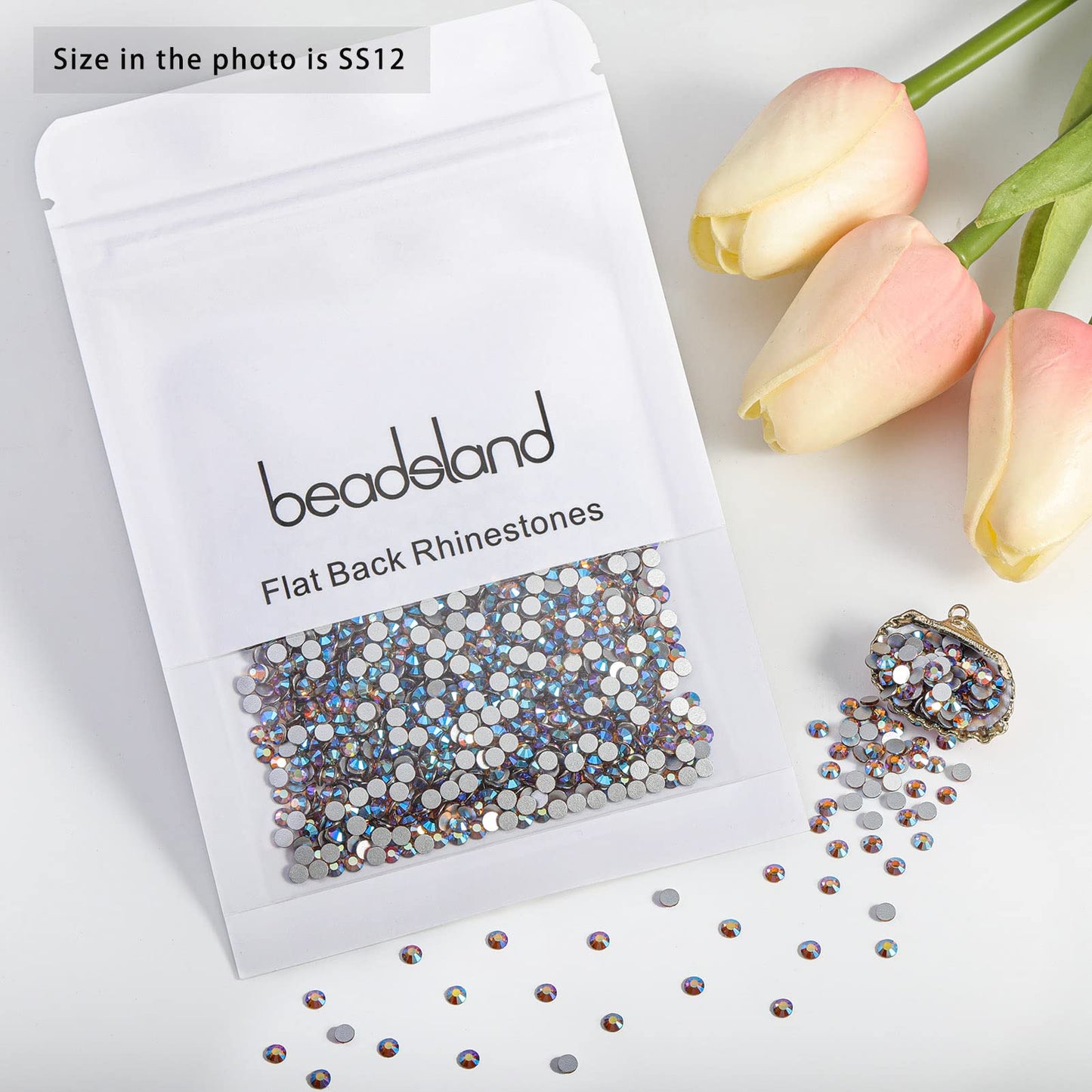 Beadsland 1440 Piece Flat Back Crystal Rhinestones Round Gems, Sapphire(SS10(2.7-2.8mm))