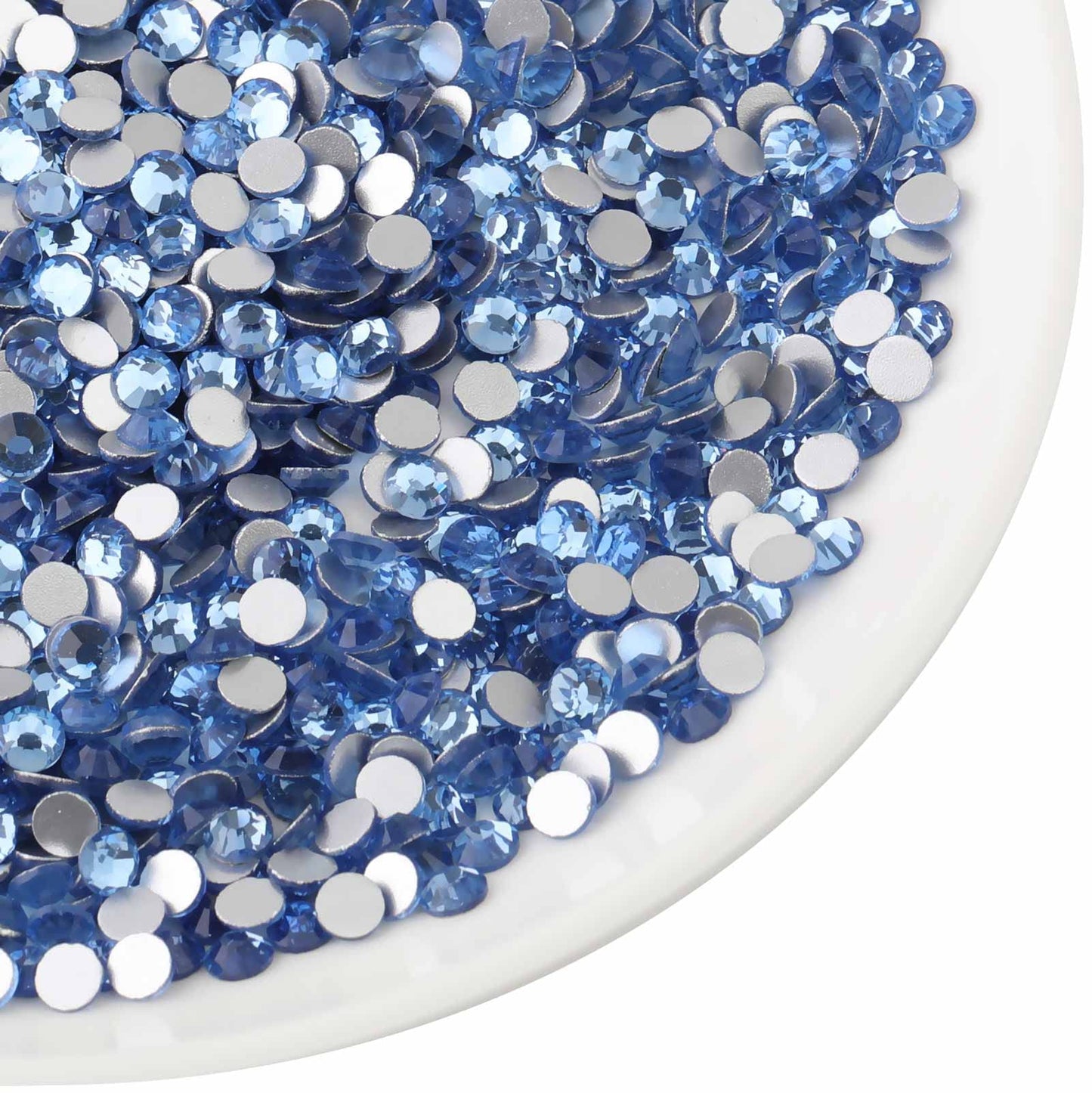 Beadsland 1440 Piece Flat Back Crystal Rhinestones Round Gems, Sapphire(SS10(2.7-2.8mm))