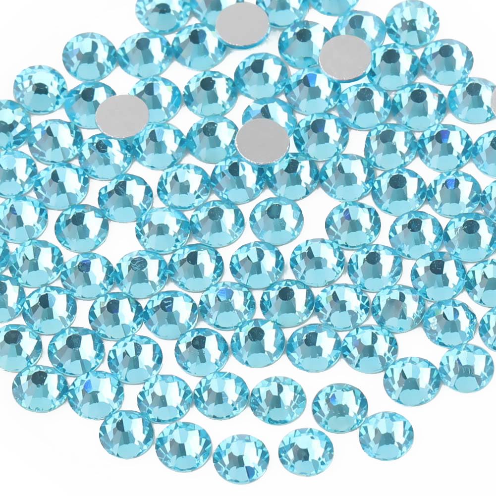 Beadsland 1440 Piece Flat Back Crystal Rhinestones Round Gems, Sapphire(SS10(2.7-2.8mm))