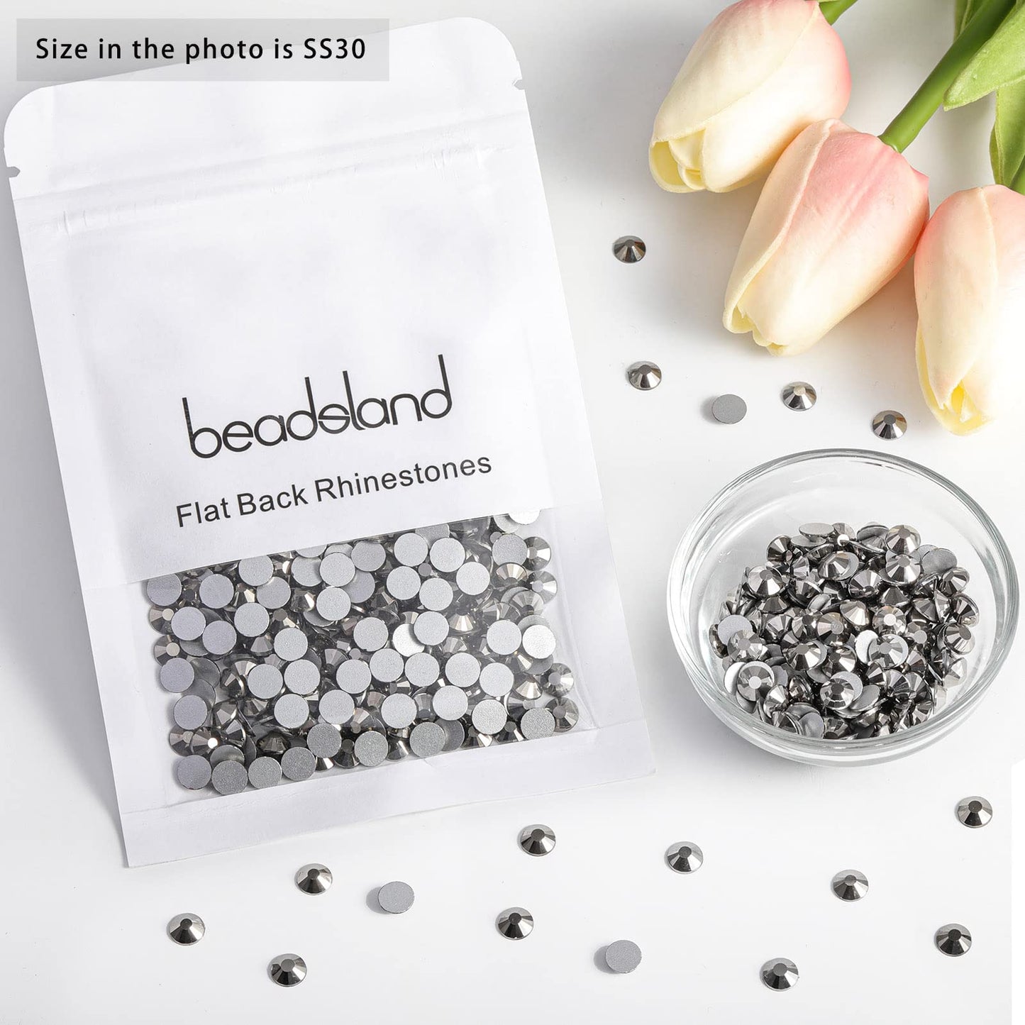 Beadsland 1440 Piece Flat Back Crystal Rhinestones Round Gems, Sapphire(SS10(2.7-2.8mm))