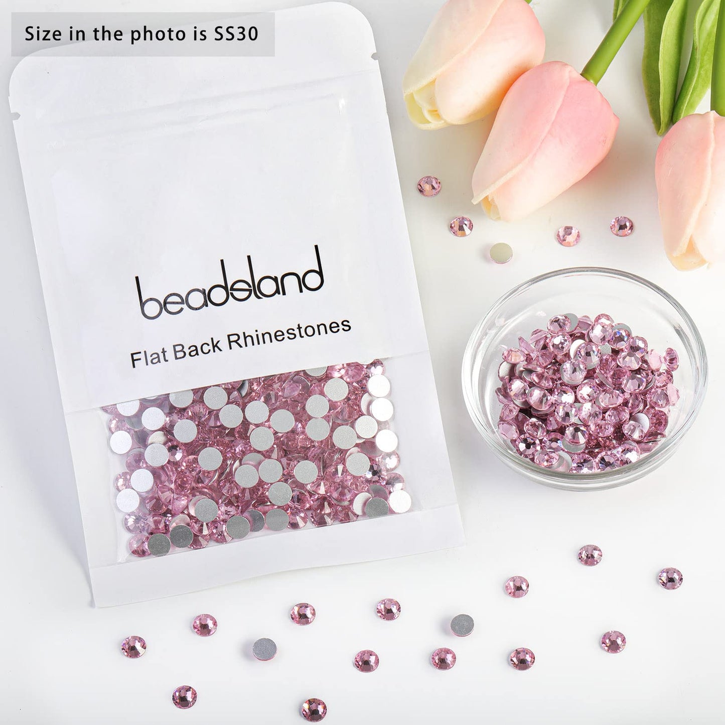 Beadsland 1440 Piece Flat Back Crystal Rhinestones Round Gems, Sapphire(SS10(2.7-2.8mm))