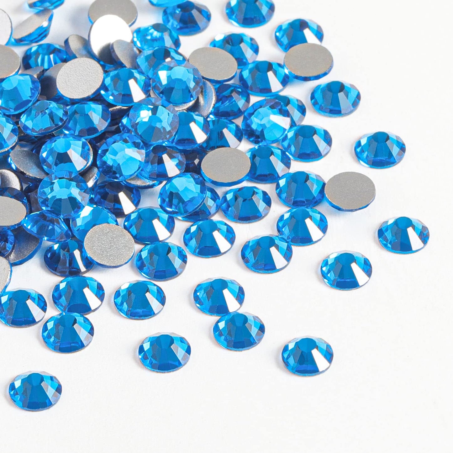 Beadsland 1440 Piece Flat Back Crystal Rhinestones Round Gems, Sapphire(SS10(2.7-2.8mm))