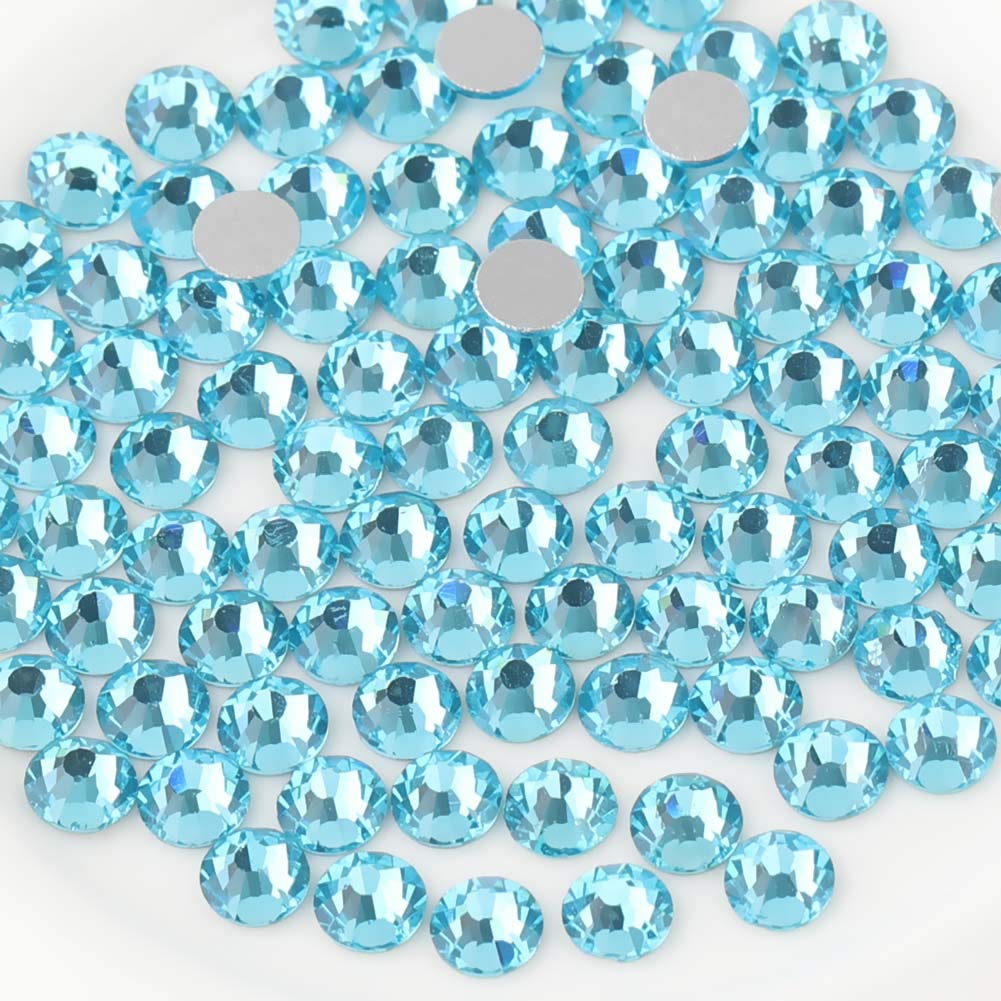 Beadsland 1440 Piece Flat Back Crystal Rhinestones Round Gems, Sapphire(SS10(2.7-2.8mm))