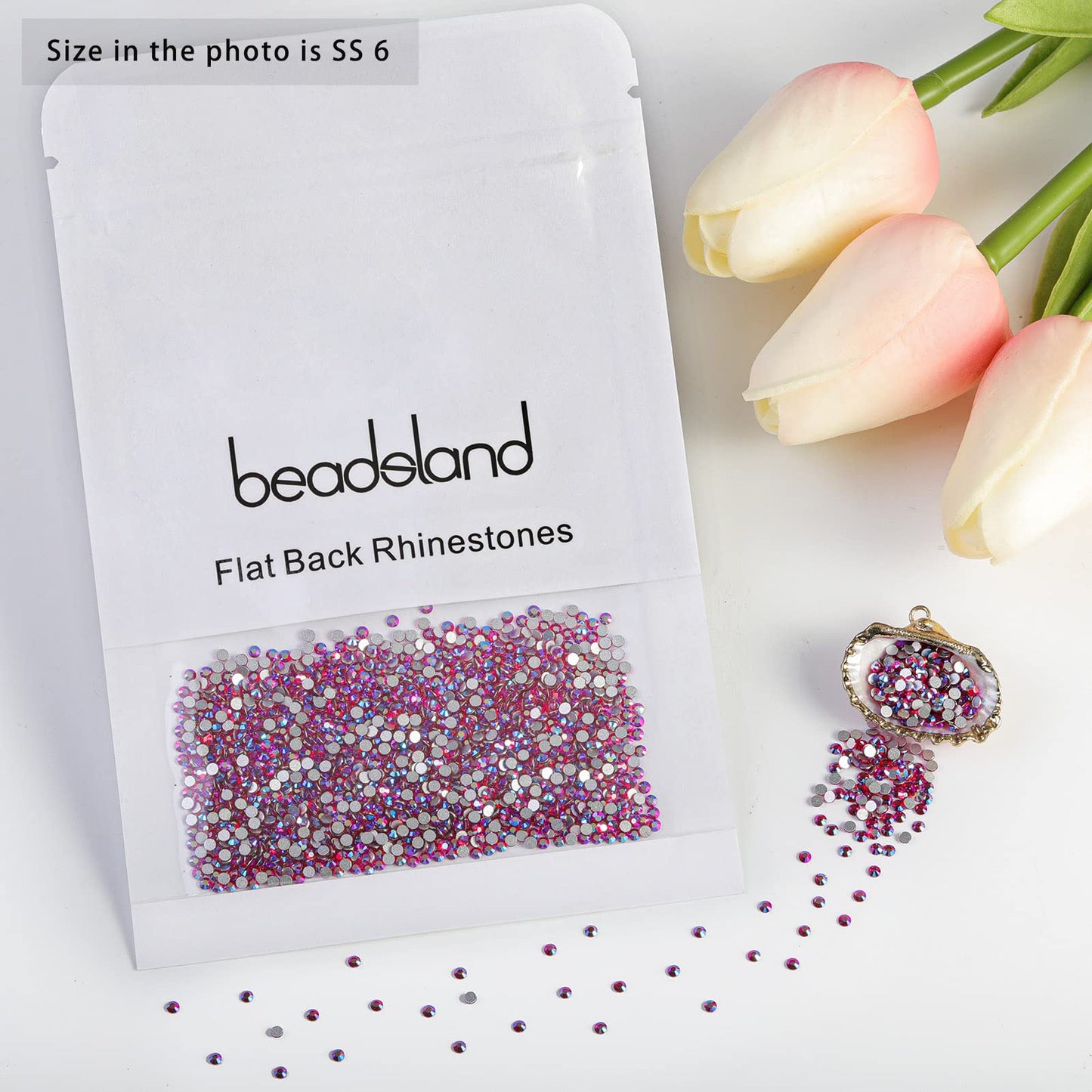 Beadsland 1440 Piece Flat Back Crystal Rhinestones Round Gems, Sapphire(SS10(2.7-2.8mm))
