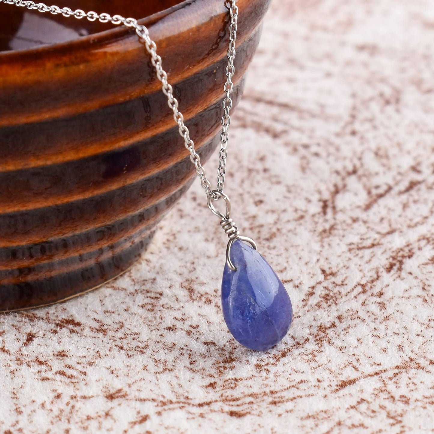 Luxurious Natural Blue Sapphire Gemstone Necklace - Chakra Healing Crystals, 925 Sterling Silver Handmade Statement Jewelry, Valentine Gift for Women, 18 inch by Odrillion Gems