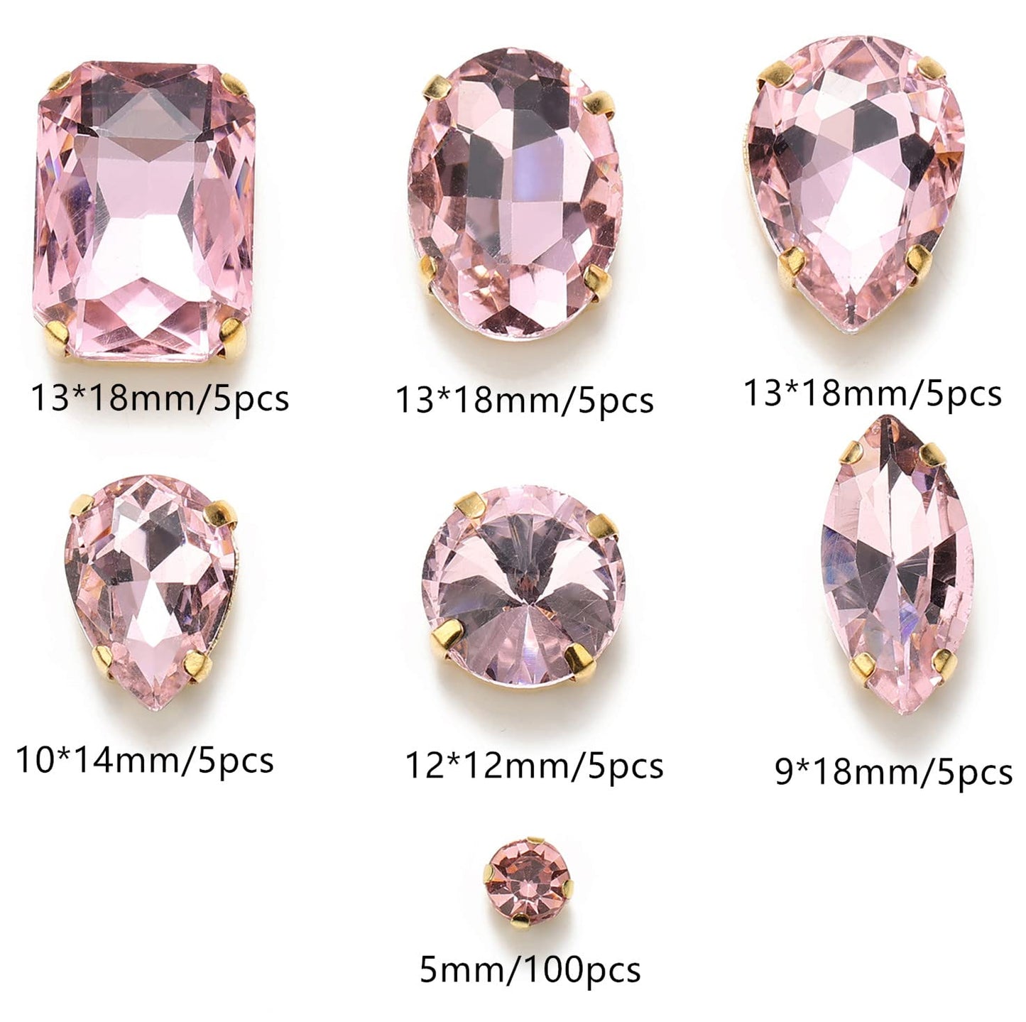 Choupee 130PCS Sew on Glass Rhinestone Blue,Sew On Rhinestone Metal Back Prong Setting Sewing Claw Rhinestone Mixed Shapes Sew On Glass Gems for Jewelry, Clothes, Costume, Shoes,Dress, Garments
