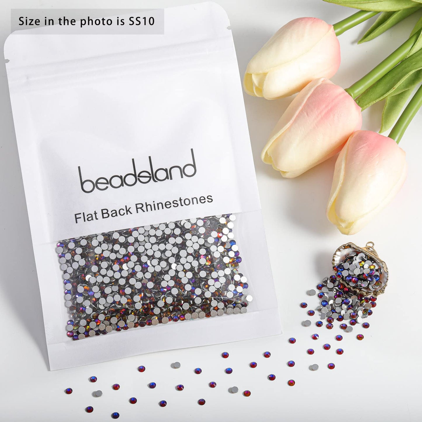 Beadsland 1440 Piece Flat Back Crystal Rhinestones Round Gems, Sapphire(SS10(2.7-2.8mm))