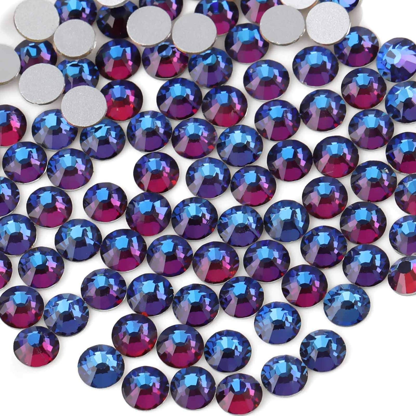 Beadsland 1440 Piece Flat Back Crystal Rhinestones Round Gems, Sapphire(SS10(2.7-2.8mm))