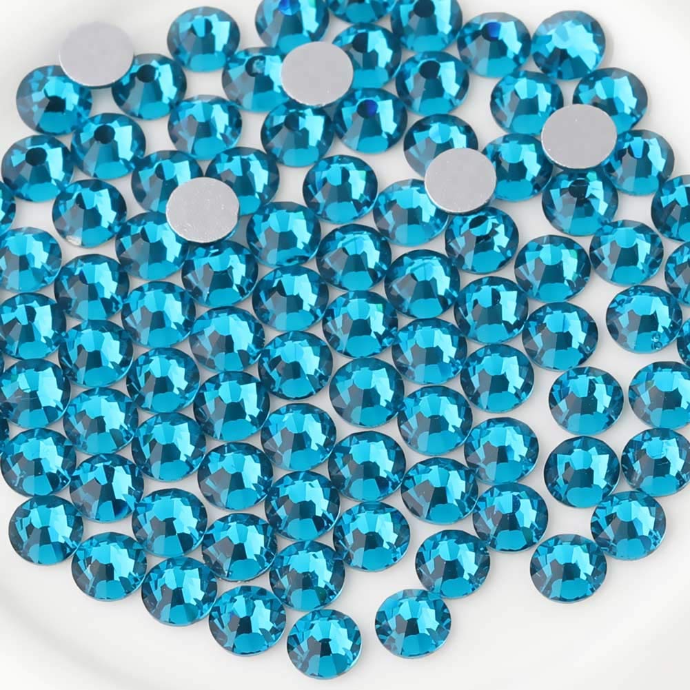 Beadsland 1440 Piece Flat Back Crystal Rhinestones Round Gems, Sapphire(SS10(2.7-2.8mm))
