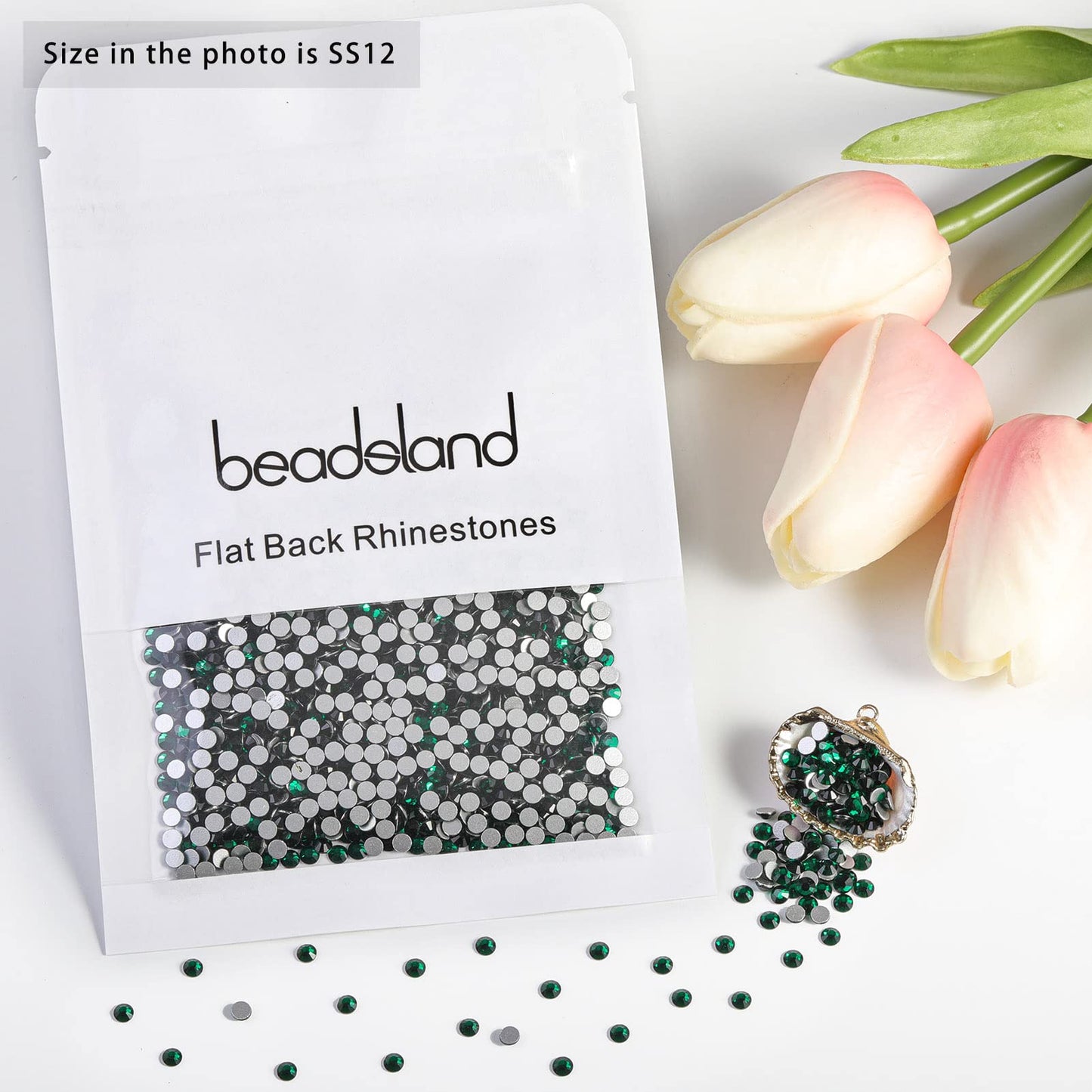 Beadsland 1440 Piece Flat Back Crystal Rhinestones Round Gems, Sapphire(SS10(2.7-2.8mm))