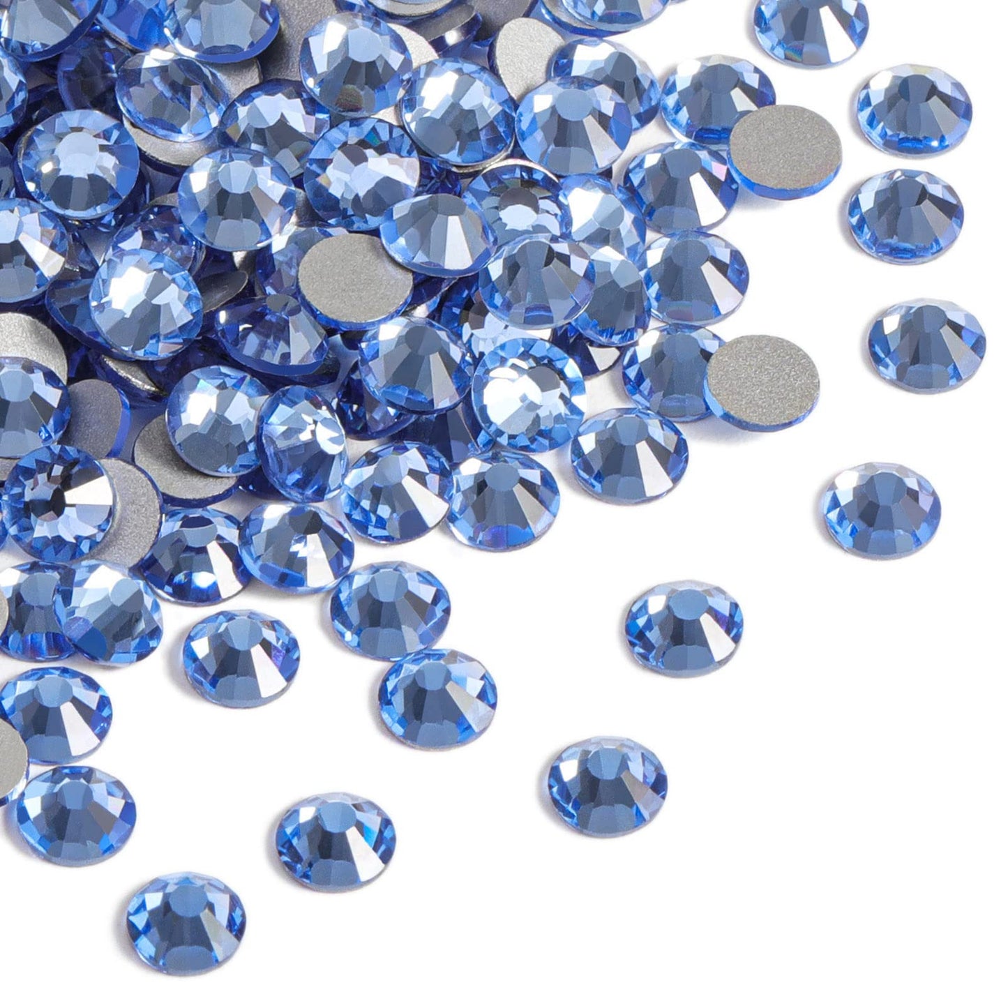 Beadsland 1440 Piece Flat Back Crystal Rhinestones Round Gems, Sapphire(SS10(2.7-2.8mm))