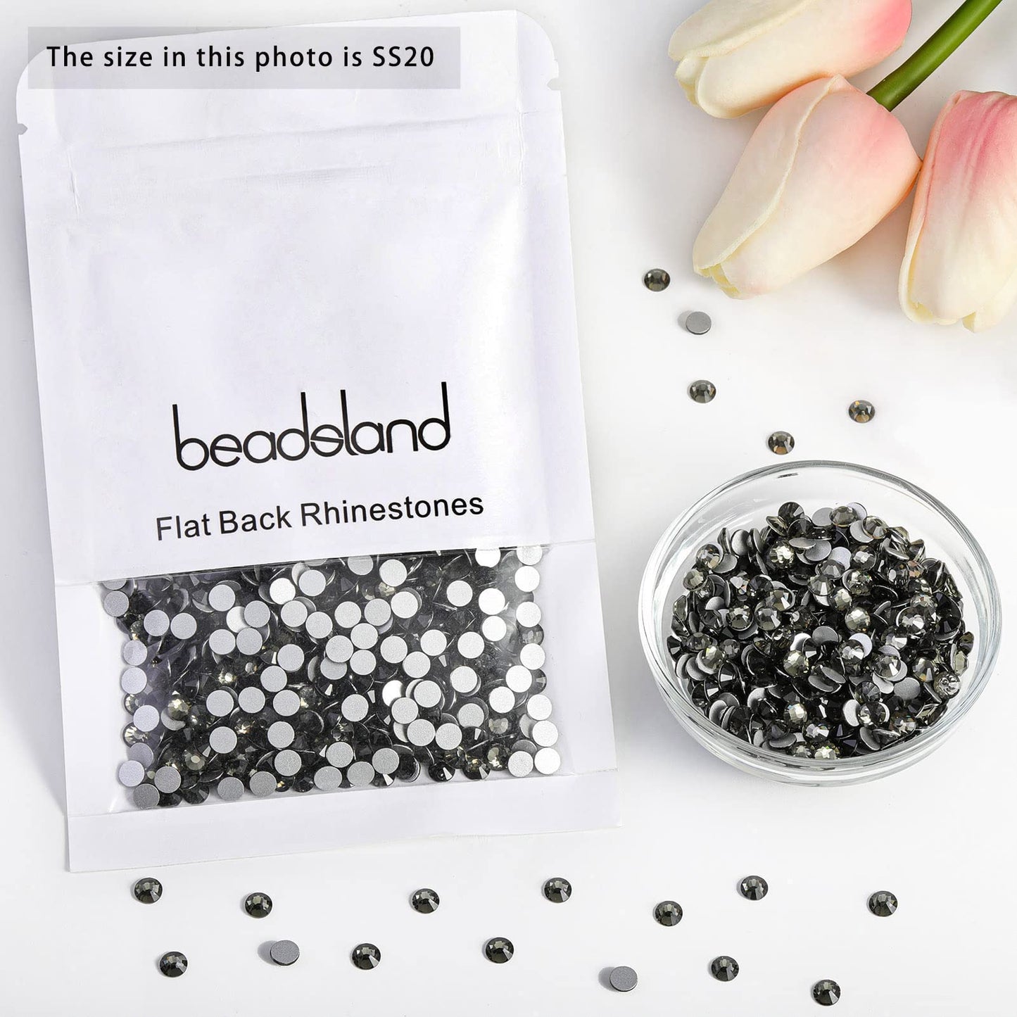 Beadsland 1440 Piece Flat Back Crystal Rhinestones Round Gems, Sapphire(SS10(2.7-2.8mm))