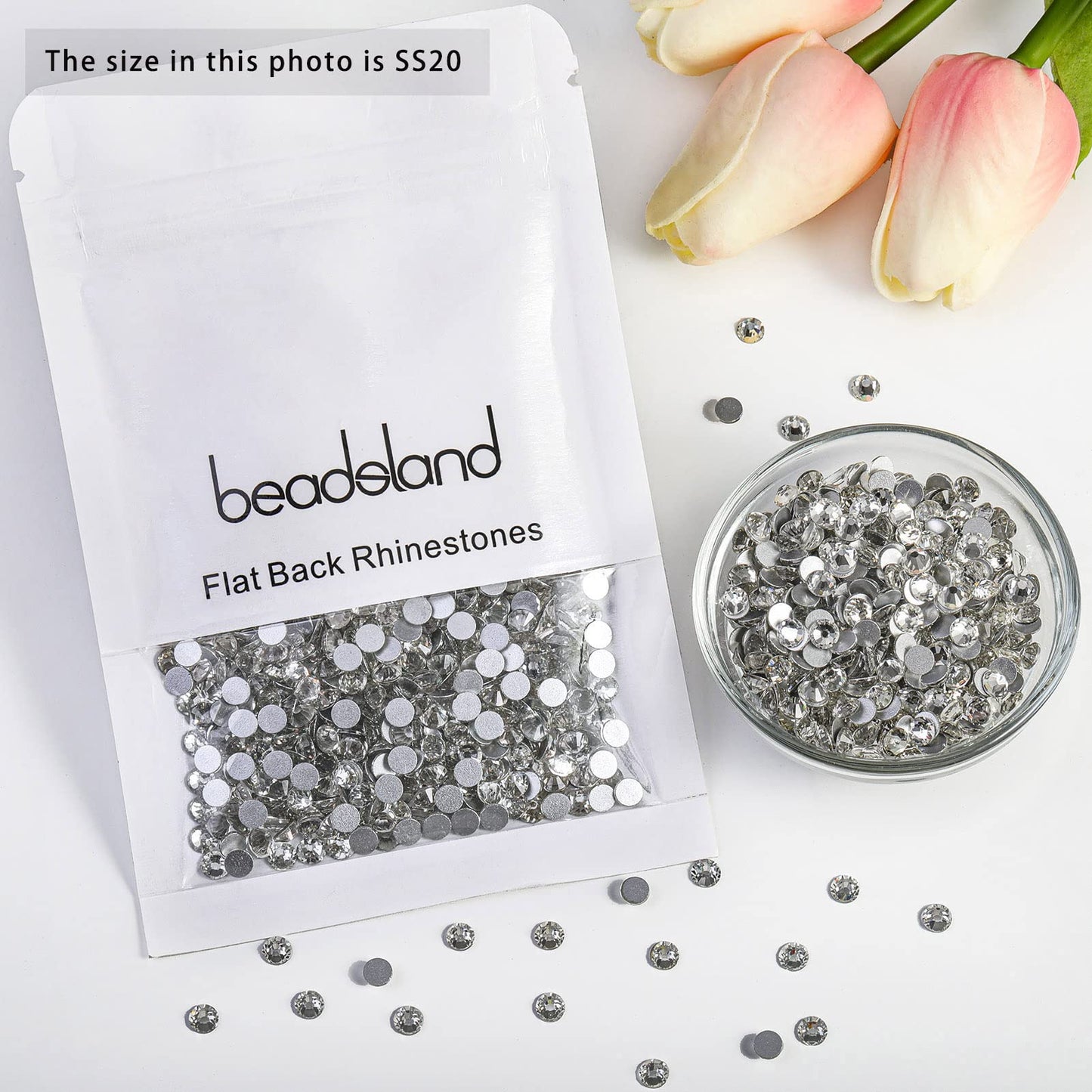Beadsland 1440 Piece Flat Back Crystal Rhinestones Round Gems, Sapphire(SS10(2.7-2.8mm))