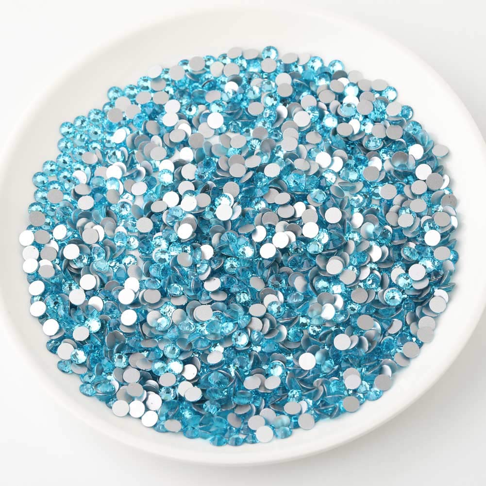 Beadsland 1440 Piece Flat Back Crystal Rhinestones Round Gems, Sapphire(SS10(2.7-2.8mm))