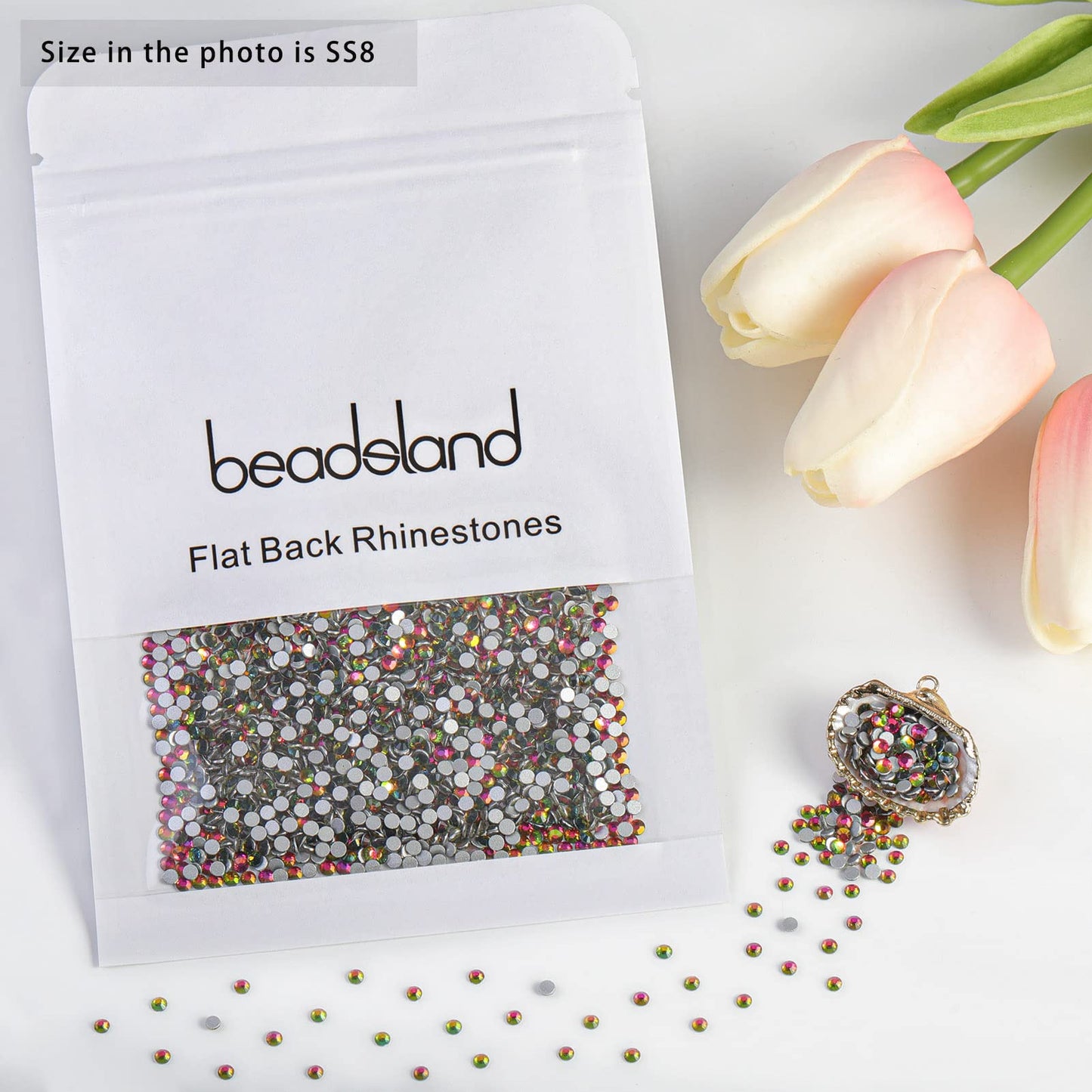 Beadsland 1440 Piece Flat Back Crystal Rhinestones Round Gems, Sapphire(SS10(2.7-2.8mm))