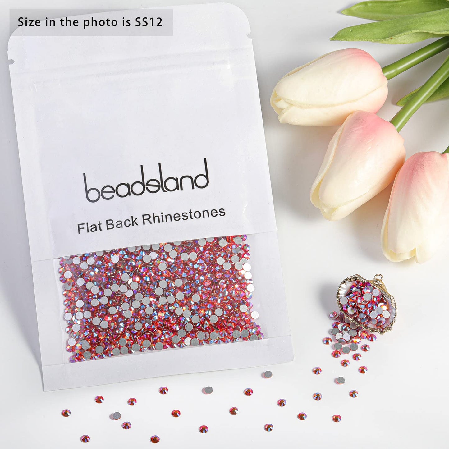 Beadsland 1440 Piece Flat Back Crystal Rhinestones Round Gems, Sapphire(SS10(2.7-2.8mm))