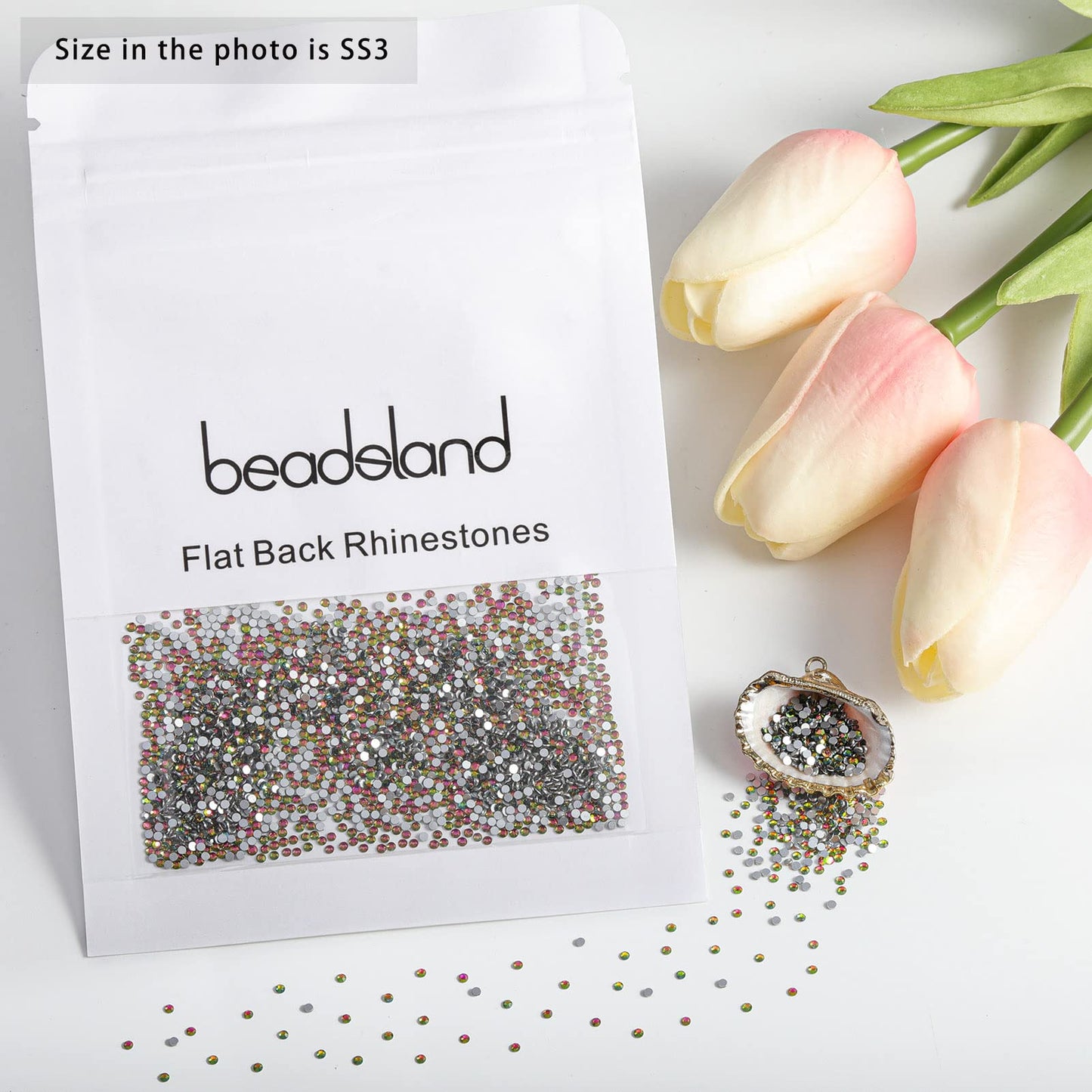 Beadsland 1440 Piece Flat Back Crystal Rhinestones Round Gems, Sapphire(SS10(2.7-2.8mm))