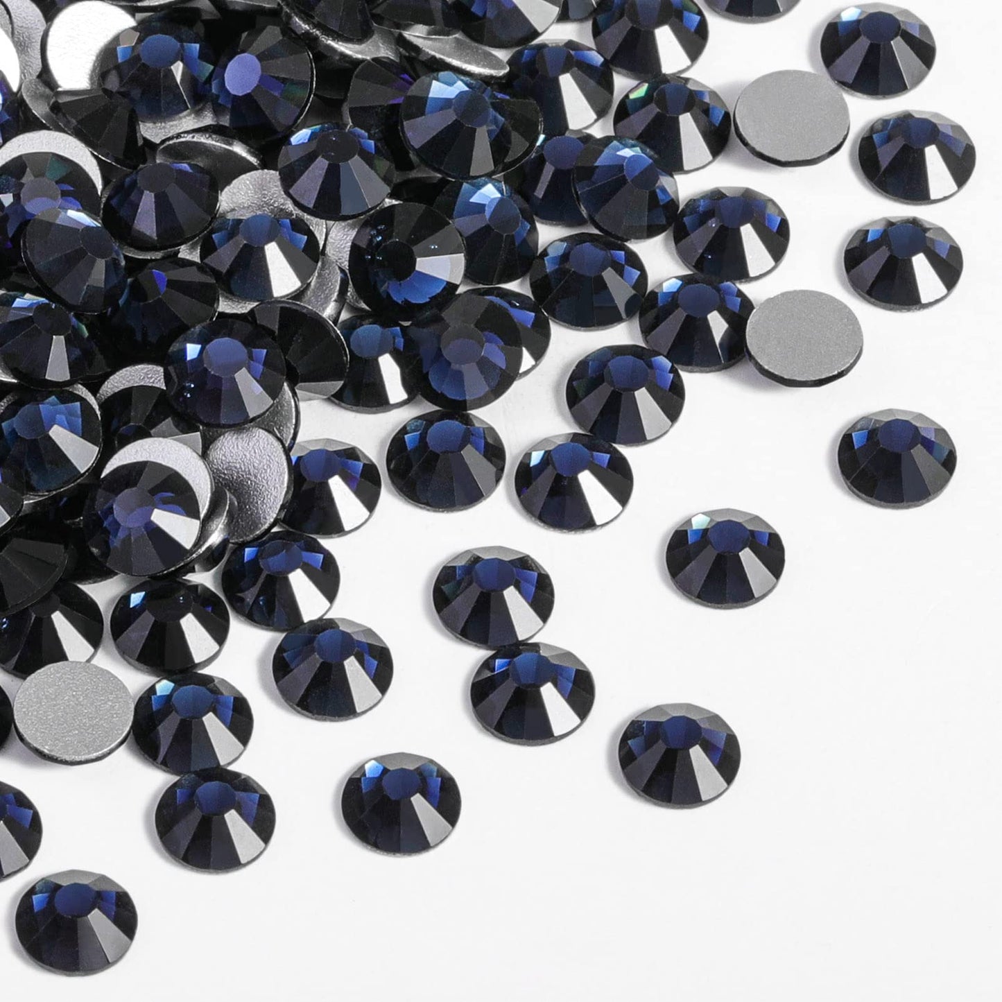 Beadsland 1440 Piece Flat Back Crystal Rhinestones Round Gems, Sapphire(SS10(2.7-2.8mm))
