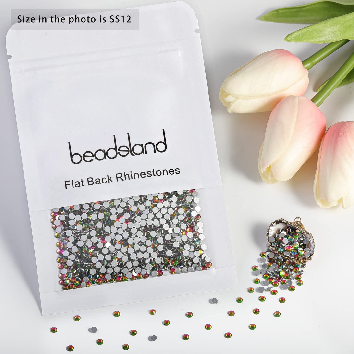 Beadsland 1440 Piece Flat Back Crystal Rhinestones Round Gems, Sapphire(SS10(2.7-2.8mm))