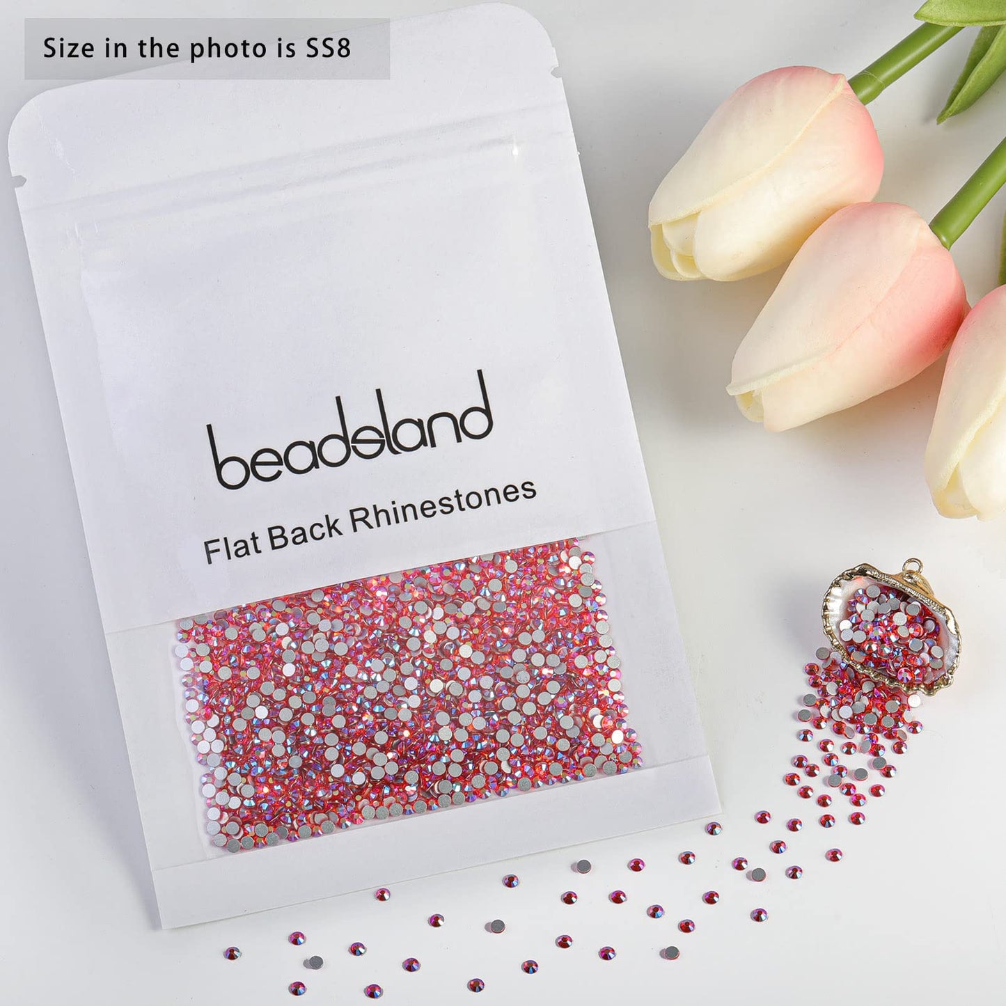 Beadsland 1440 Piece Flat Back Crystal Rhinestones Round Gems, Sapphire(SS10(2.7-2.8mm))