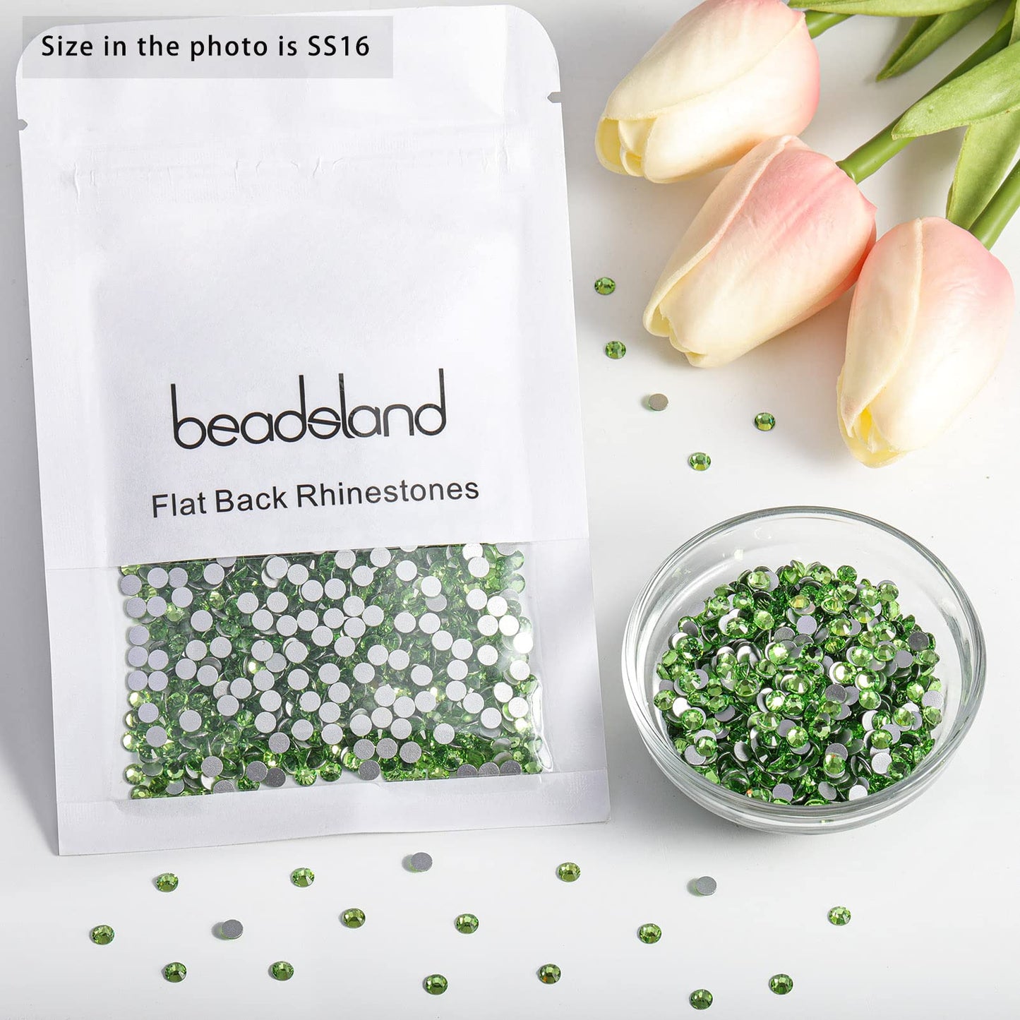 Beadsland 1440 Piece Flat Back Crystal Rhinestones Round Gems, Sapphire(SS10(2.7-2.8mm))