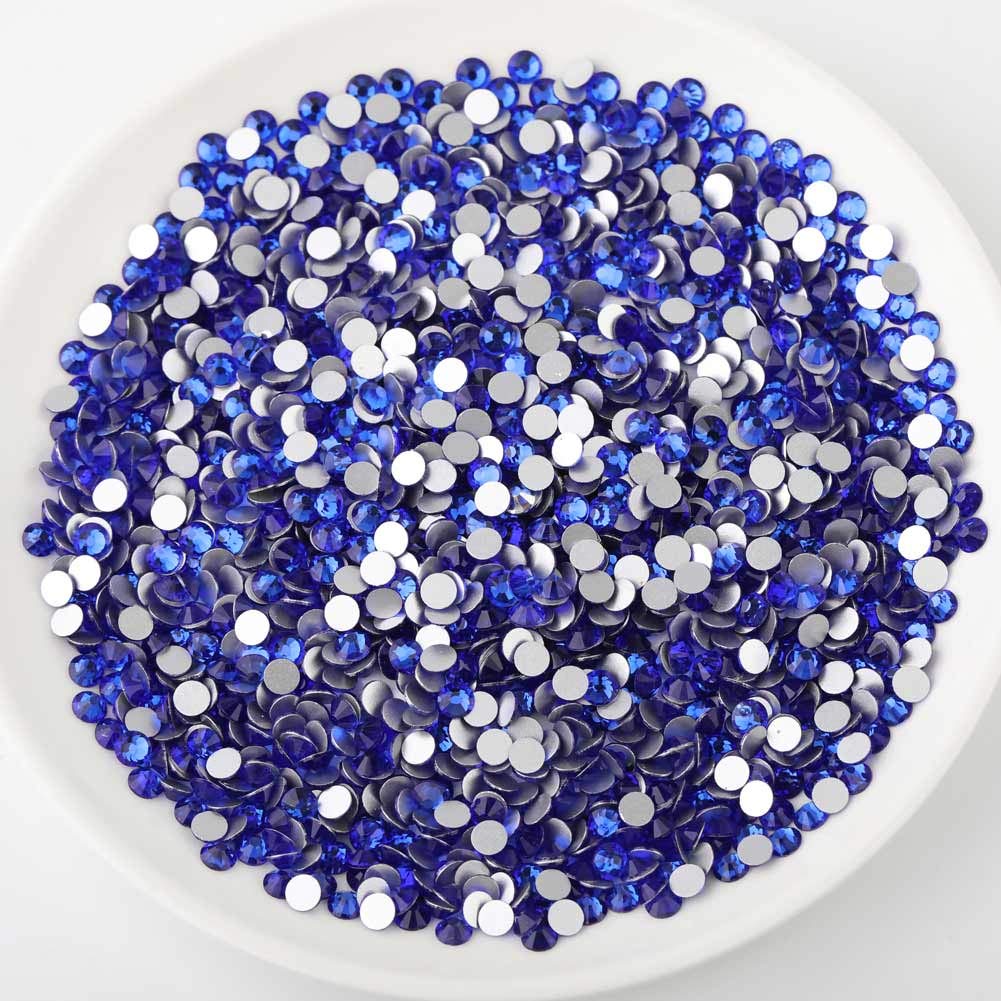 Beadsland 1440 Piece Flat Back Crystal Rhinestones Round Gems, Sapphire(SS10(2.7-2.8mm))