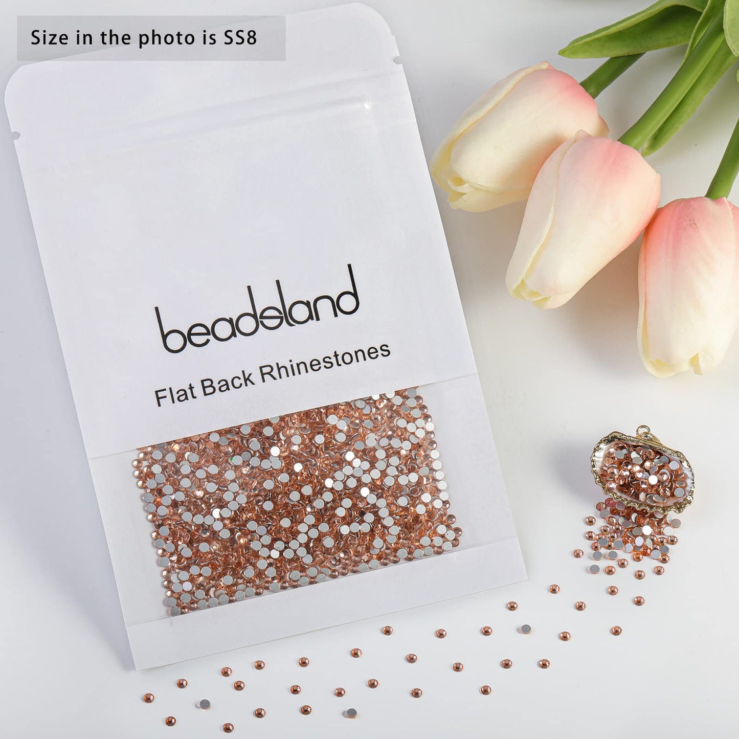 Beadsland 1440 Piece Flat Back Crystal Rhinestones Round Gems, Sapphire(SS10(2.7-2.8mm))
