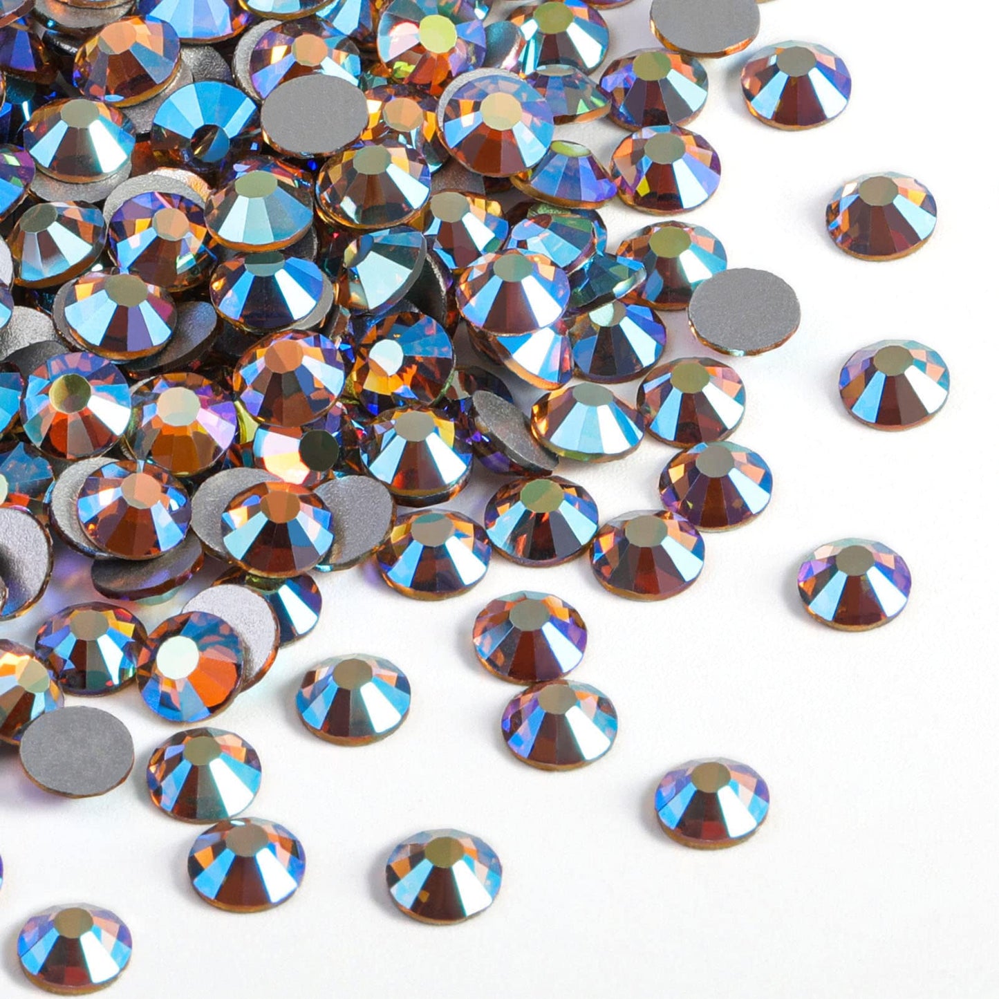 Beadsland 1440 Piece Flat Back Crystal Rhinestones Round Gems, Sapphire(SS10(2.7-2.8mm))