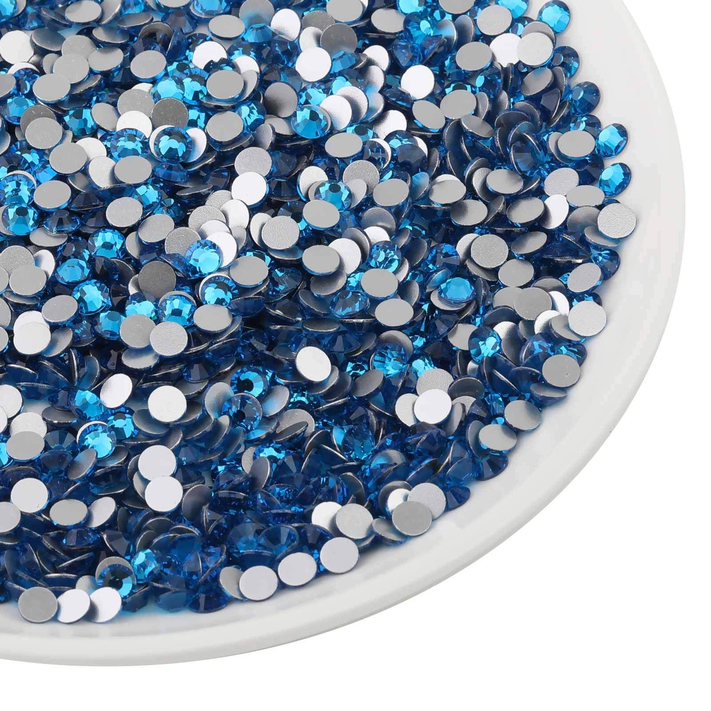 Beadsland 1440 Piece Flat Back Crystal Rhinestones Round Gems, Sapphire(SS10(2.7-2.8mm))