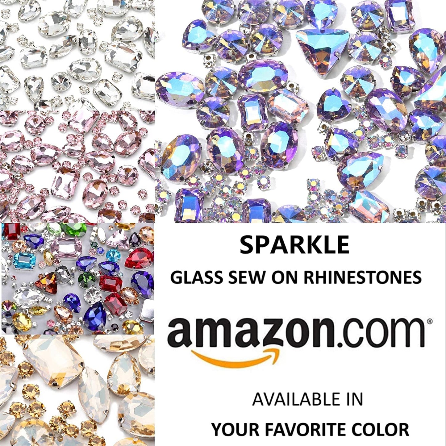 Choupee 130PCS Sew on Glass Rhinestone Blue,Sew On Rhinestone Metal Back Prong Setting Sewing Claw Rhinestone Mixed Shapes Sew On Glass Gems for Jewelry, Clothes, Costume, Shoes,Dress, Garments