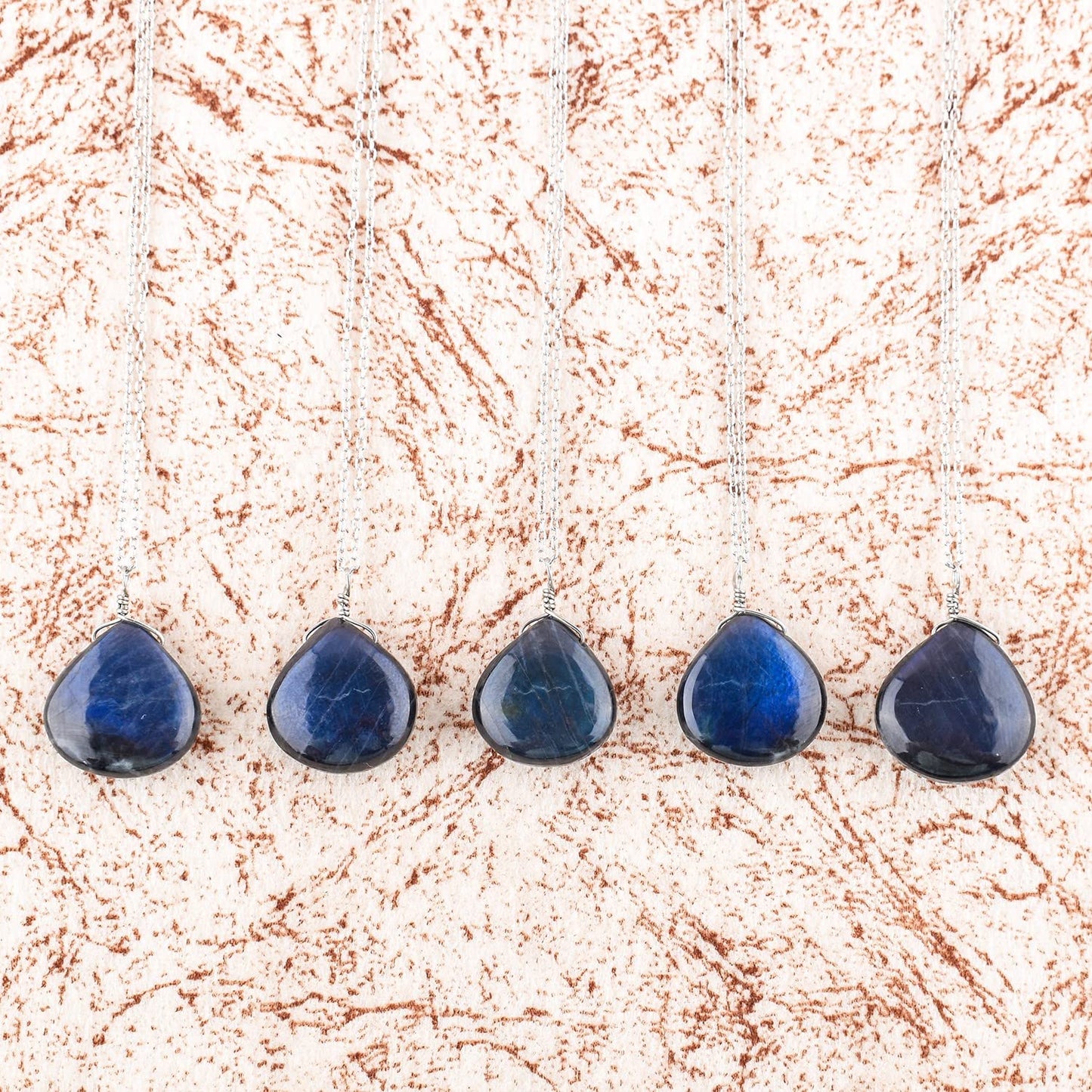 Luxurious Natural Blue Sapphire Gemstone Necklace - Chakra Healing Crystals, 925 Sterling Silver Handmade Statement Jewelry, Valentine Gift for Women, 18 inch by Odrillion Gems