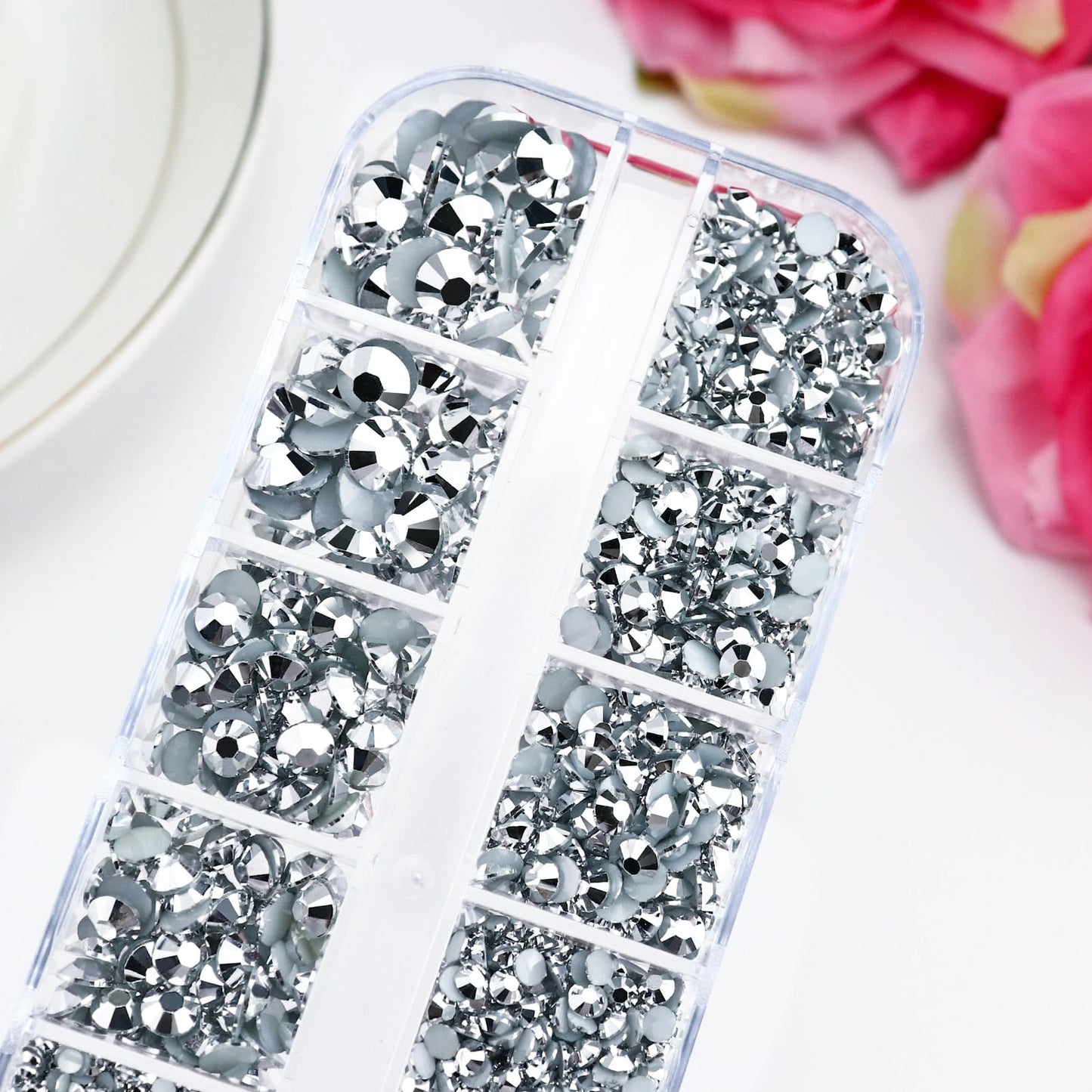 B7000 Clear Glue with 4000PCS Light Blue AB Rhinestones for Crafts Clothing Fabric Shoes, Glue Fix Sky Blue Flatback Gems for Nails Face Jewelry, Mixed 5 Sizes Diamond Gemstones Bejeweled Kit