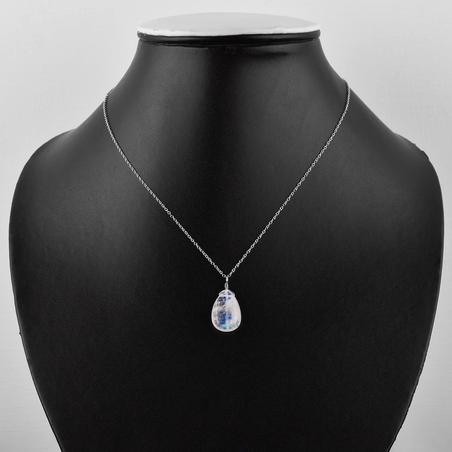 Luxurious Natural Blue Sapphire Gemstone Necklace - Chakra Healing Crystals, 925 Sterling Silver Handmade Statement Jewelry, Valentine Gift for Women, 18 inch by Odrillion Gems