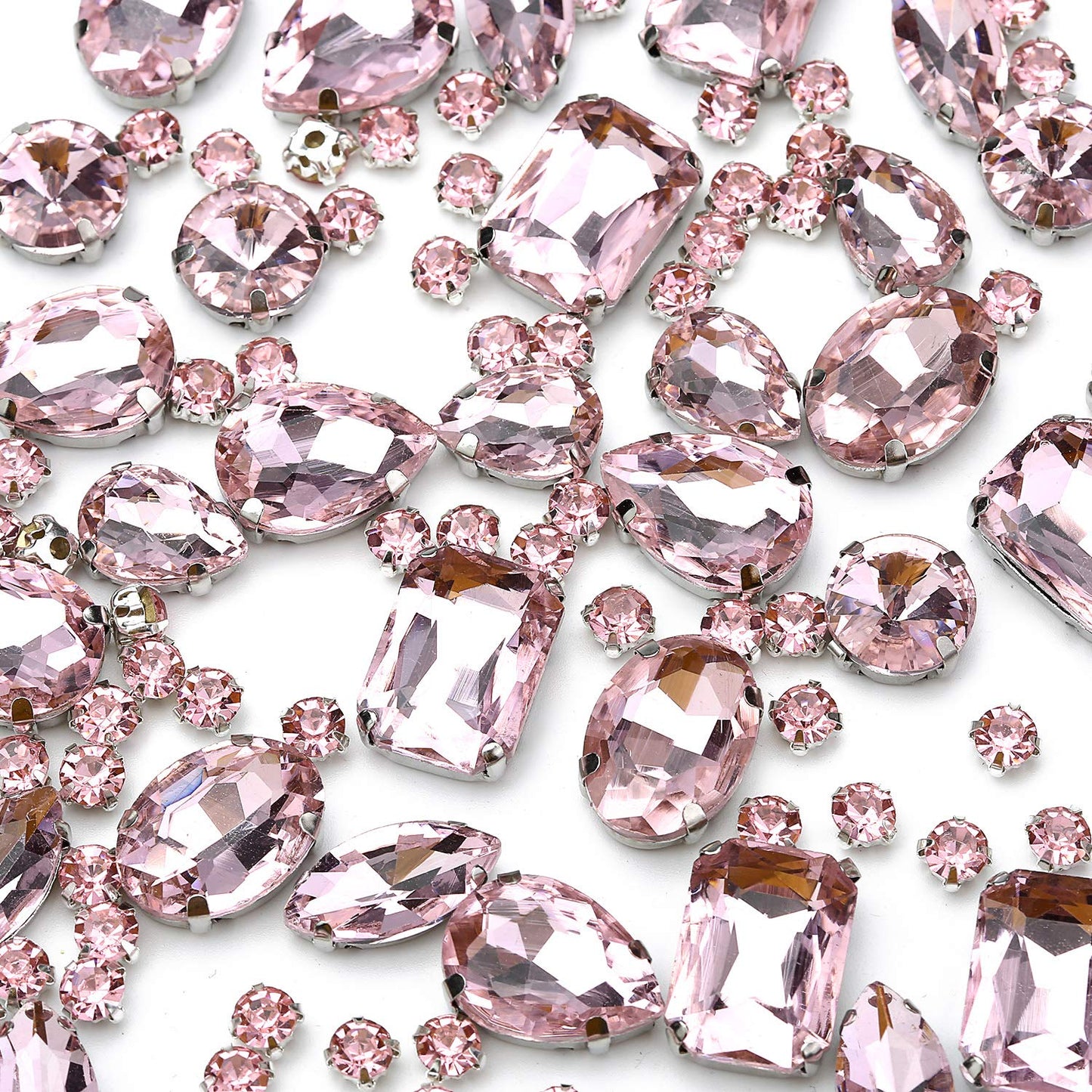 Choupee 130PCS Sew on Glass Rhinestone Blue,Sew On Rhinestone Metal Back Prong Setting Sewing Claw Rhinestone Mixed Shapes Sew On Glass Gems for Jewelry, Clothes, Costume, Shoes,Dress, Garments